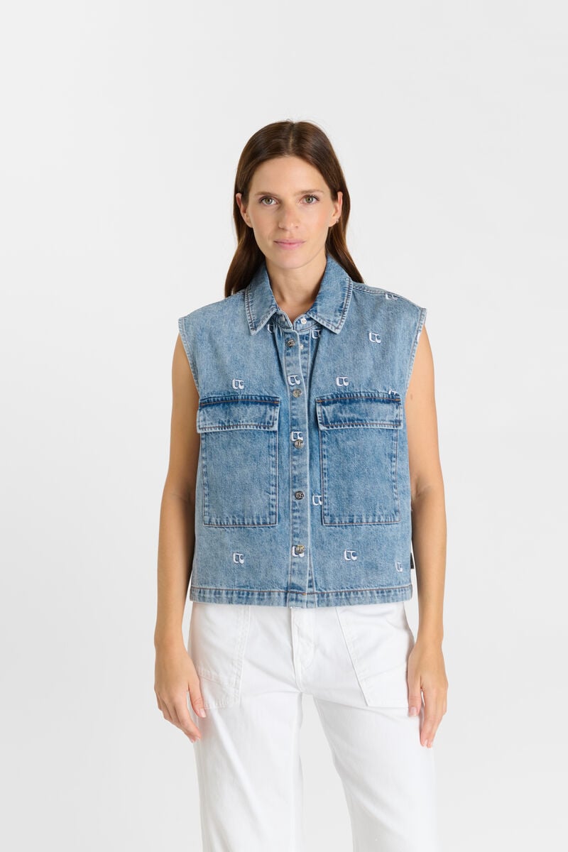 Sleeveless jacket LE TEMPS DES CERISES Blue