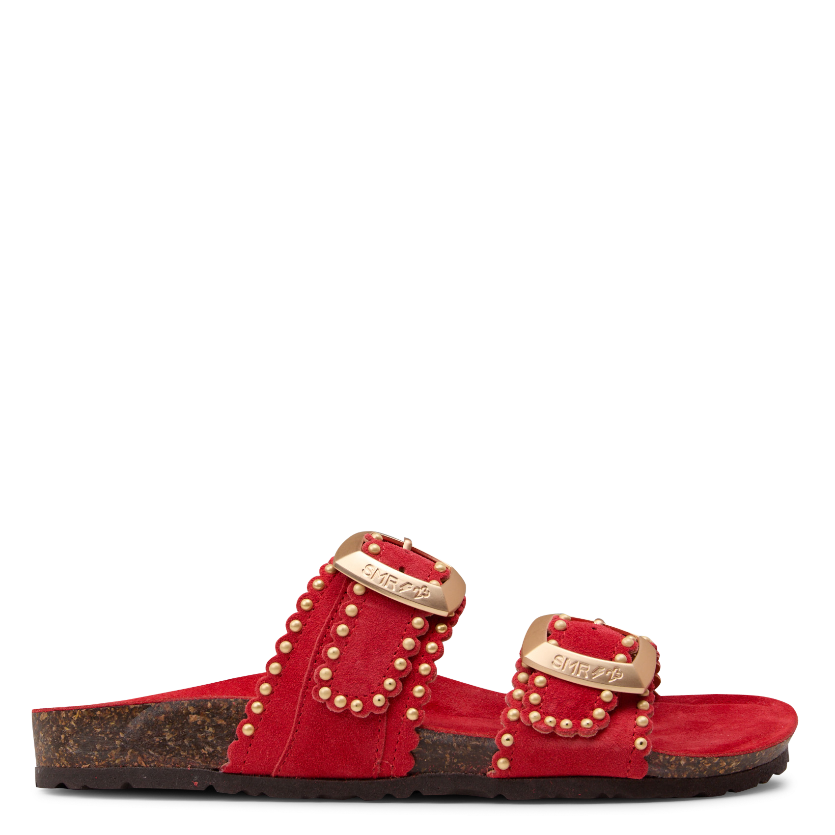 Sandales plates à brides en cuir SEMERDJIAN - SMR Rouge