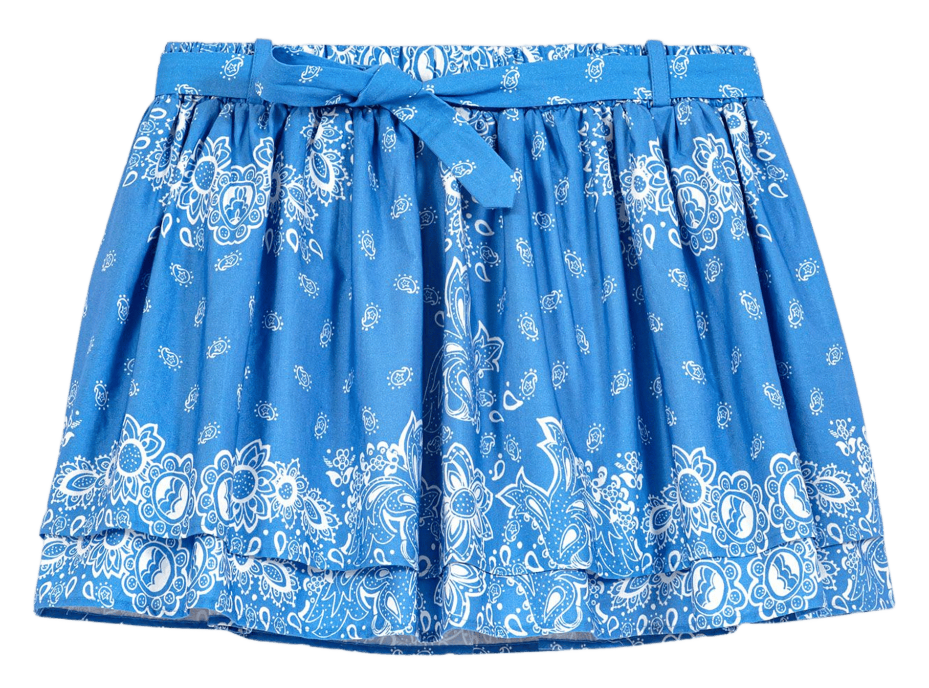 Jupe courte évasée en coton MAJE Bleu