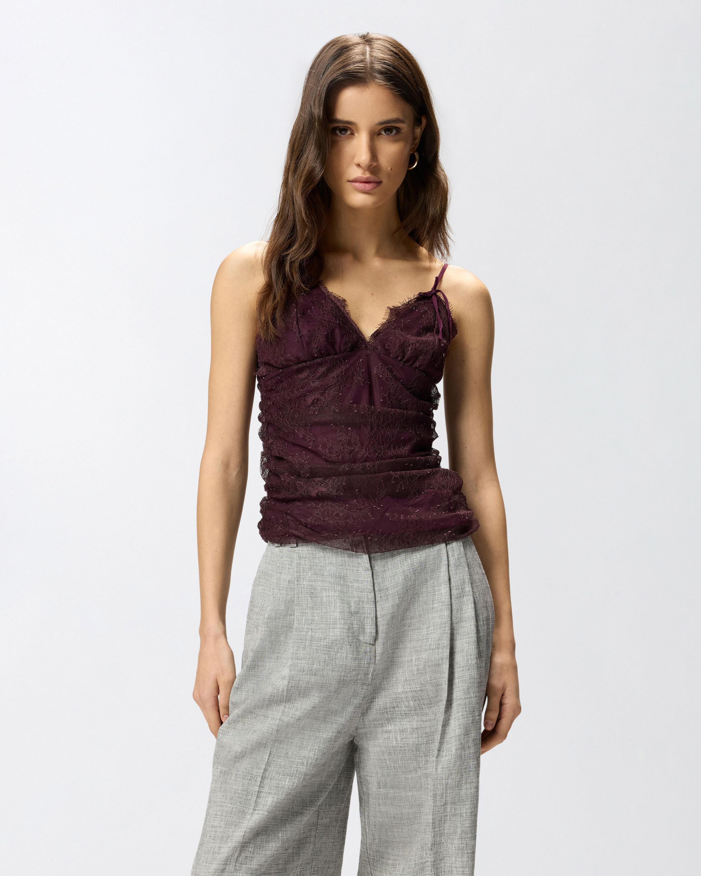 Haut à bretelles en dentelle florale PINKO Multicolore