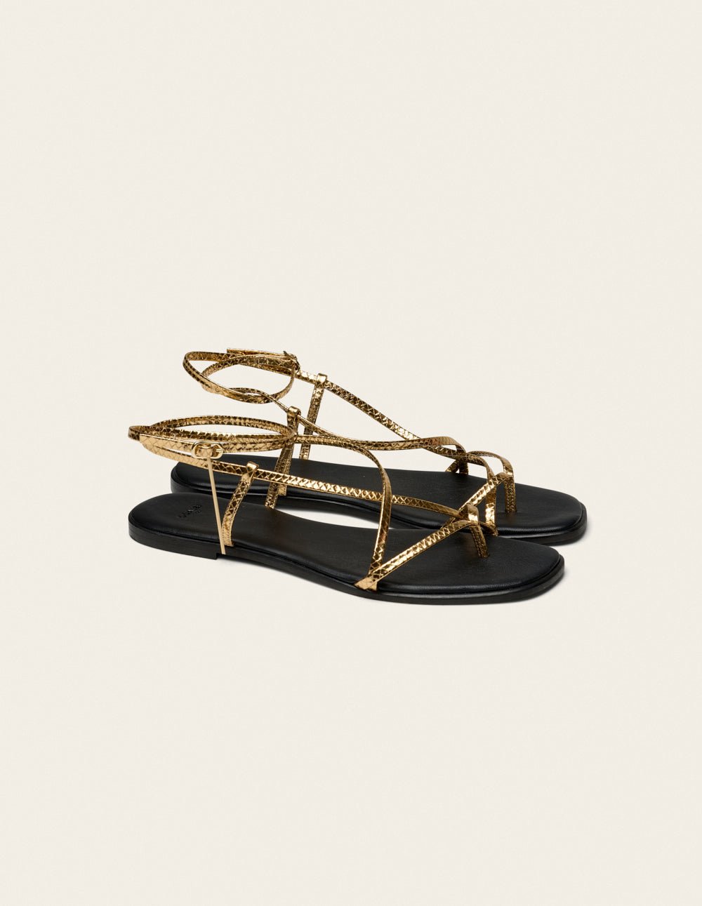 Faux leather sandals ODAJE Golden