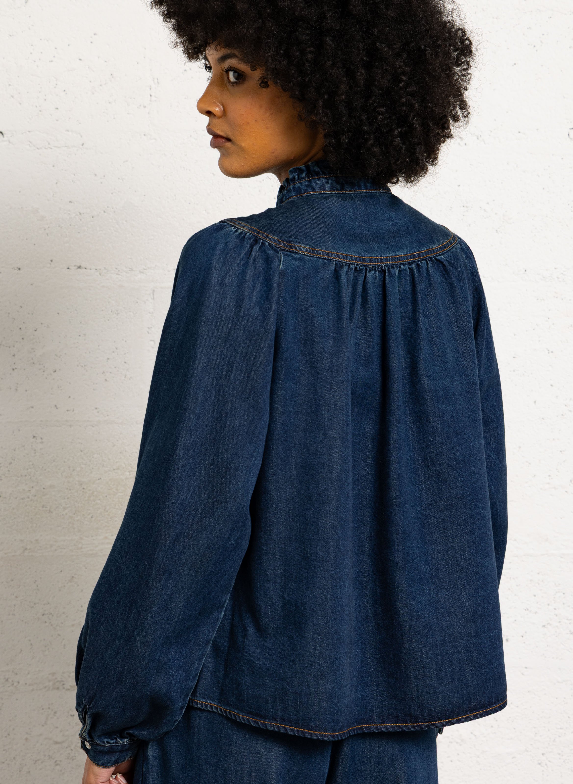 Oversized denim shirt SUNCOO Blue