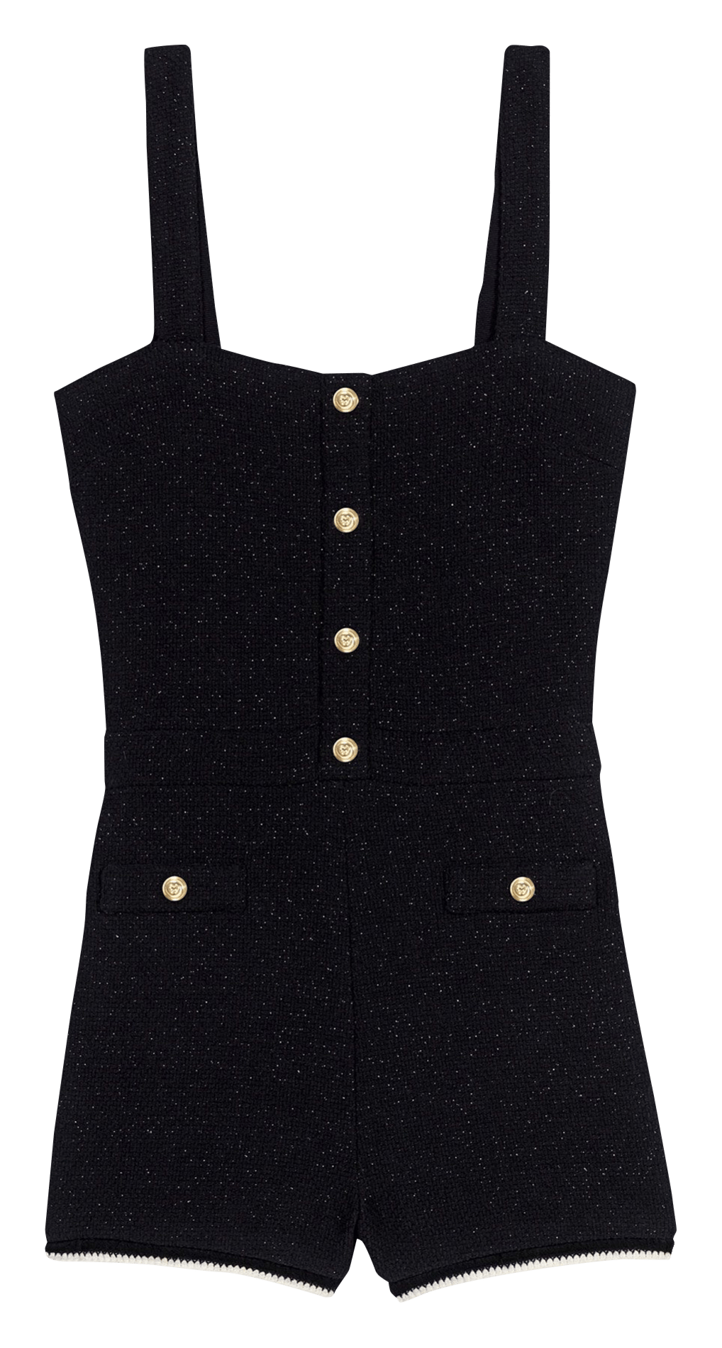 Combishort en coton mélangé MAJE Noir