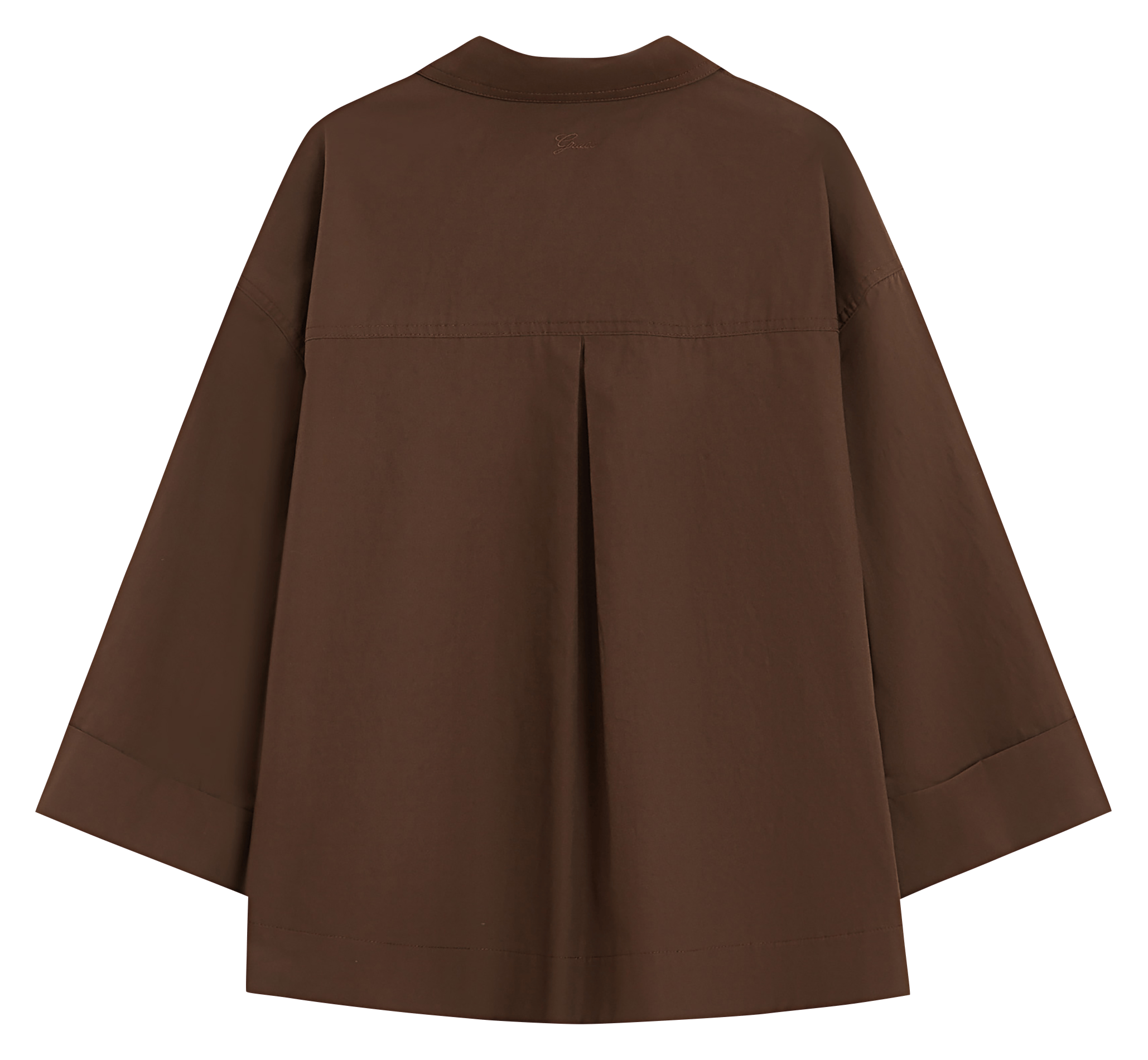 Chemise oversize col classique en coton GRACE ET MILA Marron