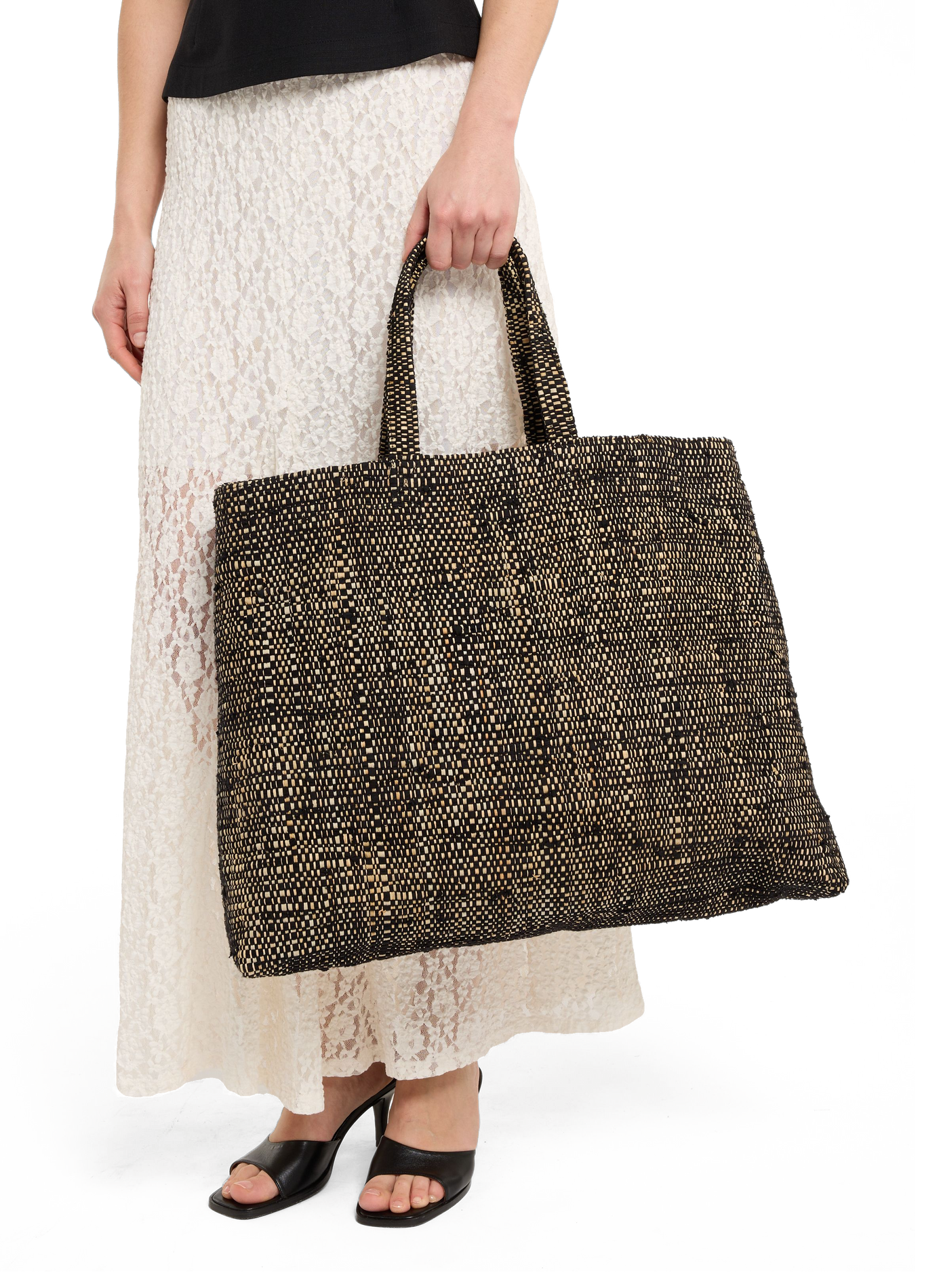 Mixed raffia tote SAISON 1865 Multicolored