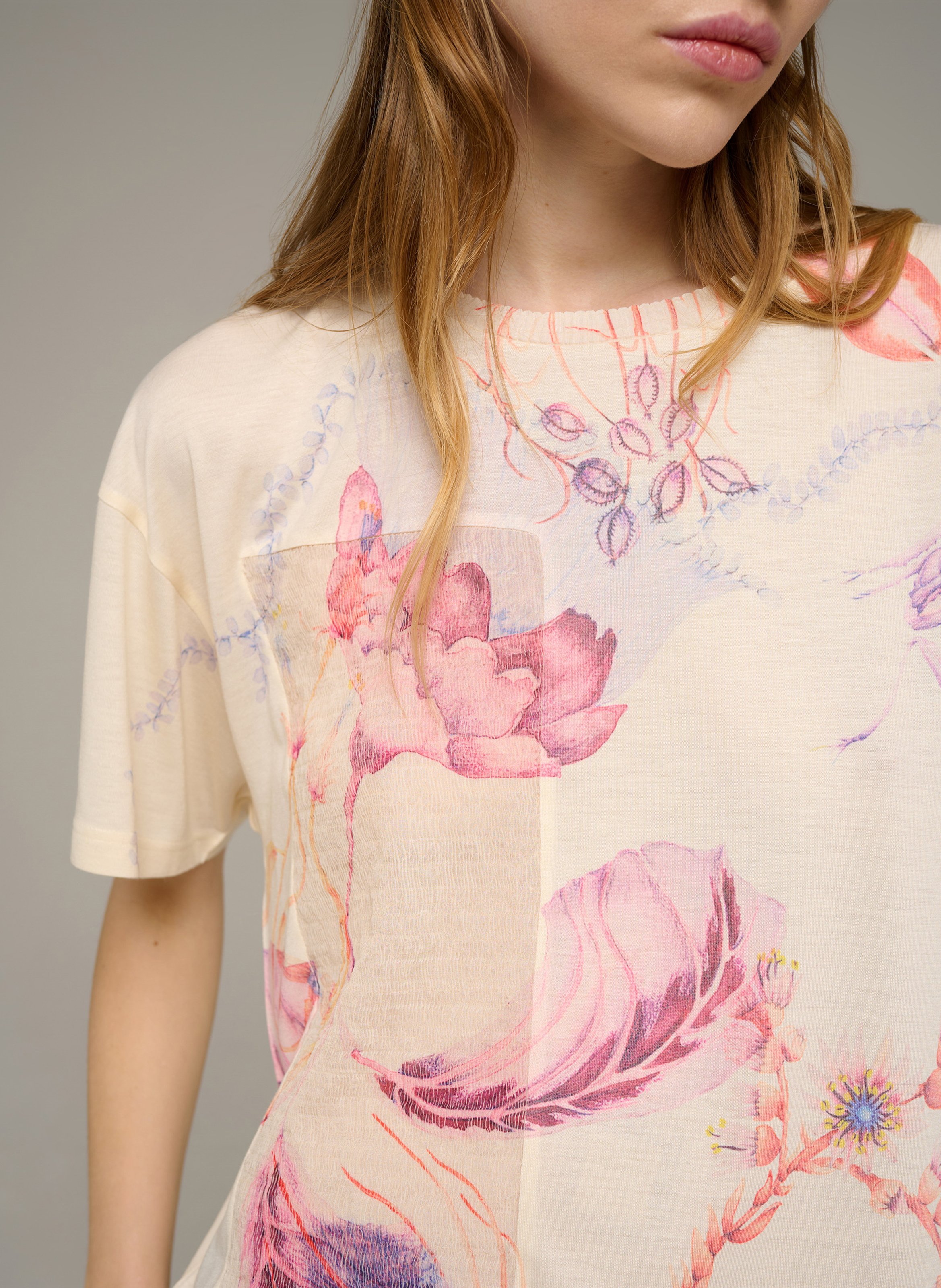 Round-neck T-shirt COTELAC Beige