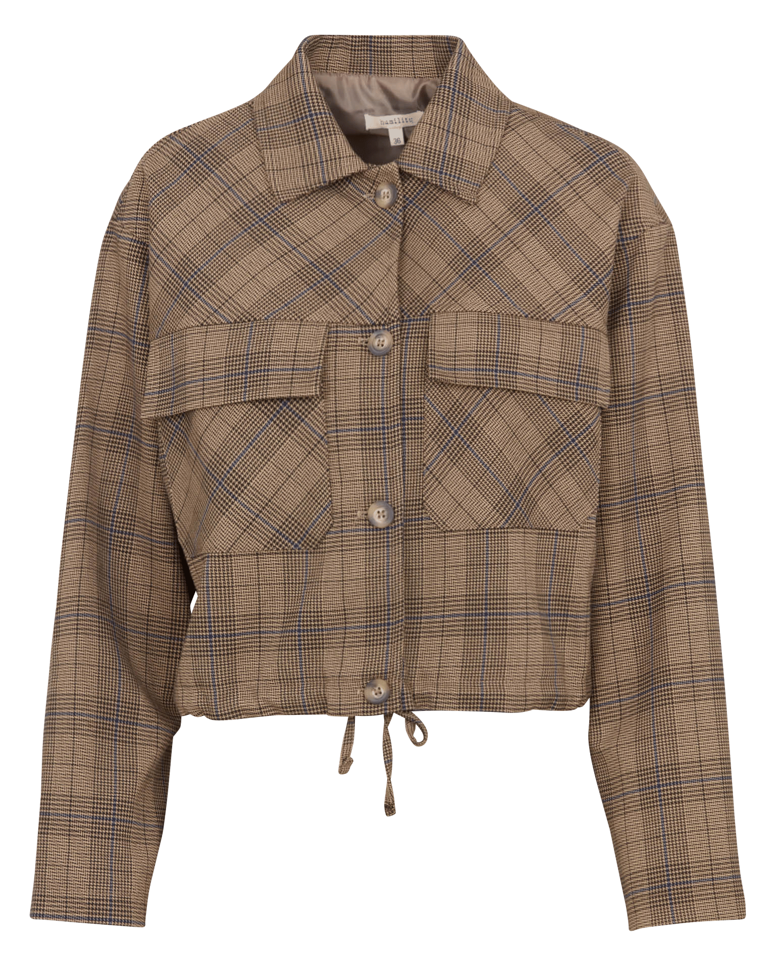 Veste courte à motif Prince de Galles HUMILITY Beige