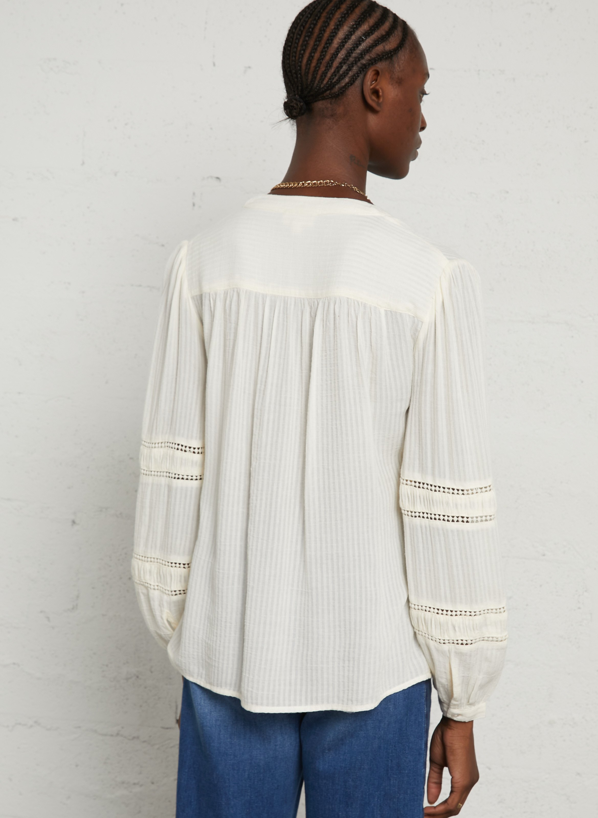 Blouse col rond avec broderie MAISON 123 Beige