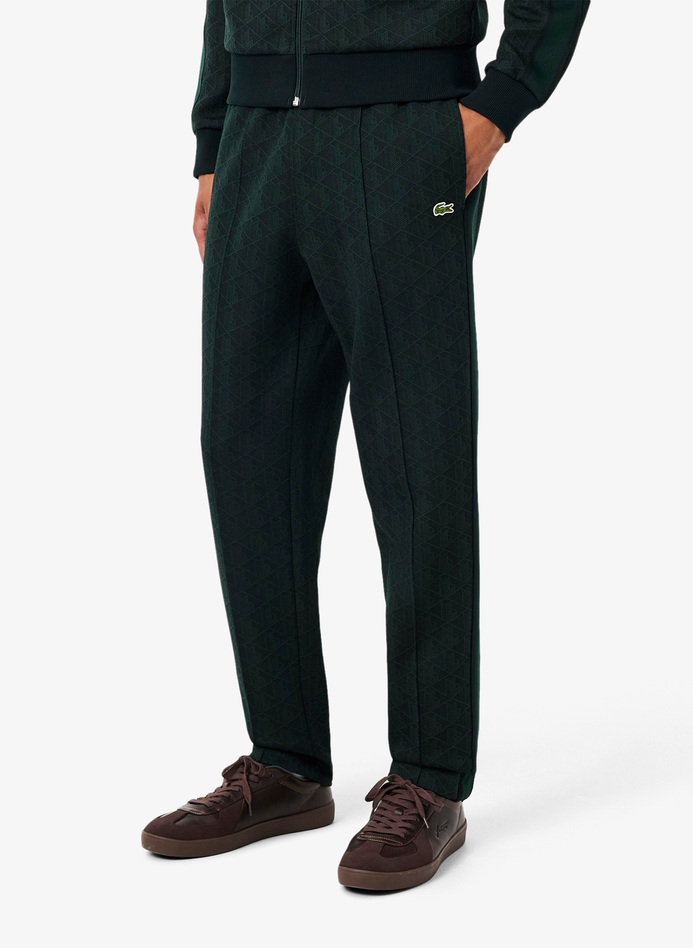 Gerade geschnittene Jogginghose mit Monogramm aus Baumwolle LACOSTE Grun