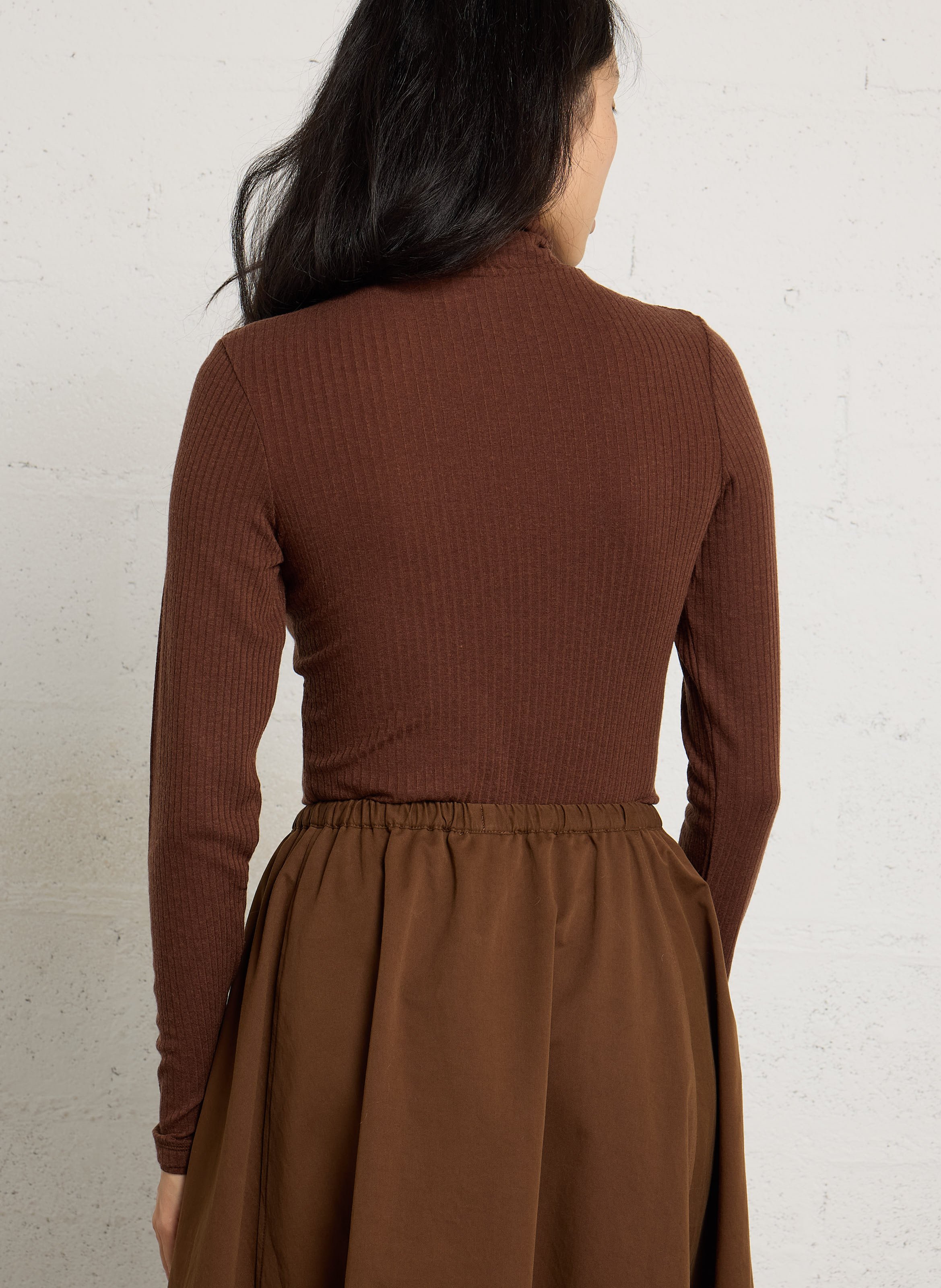 Eng anliegendes Rollkragen-T-Shirt uni BELLEROSE Braun