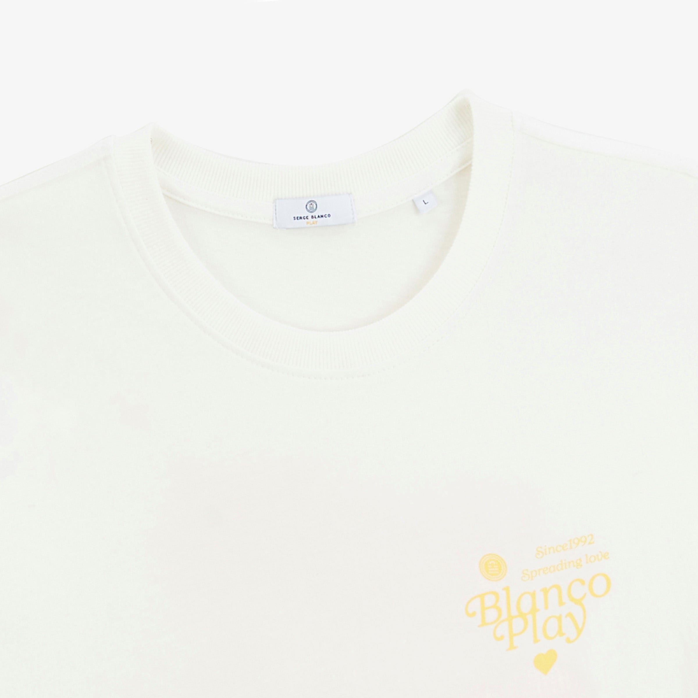 THOR SBPLAY oversized short-sleeved T-shirt with French morning routine print in off-white SERGE BLANCO White