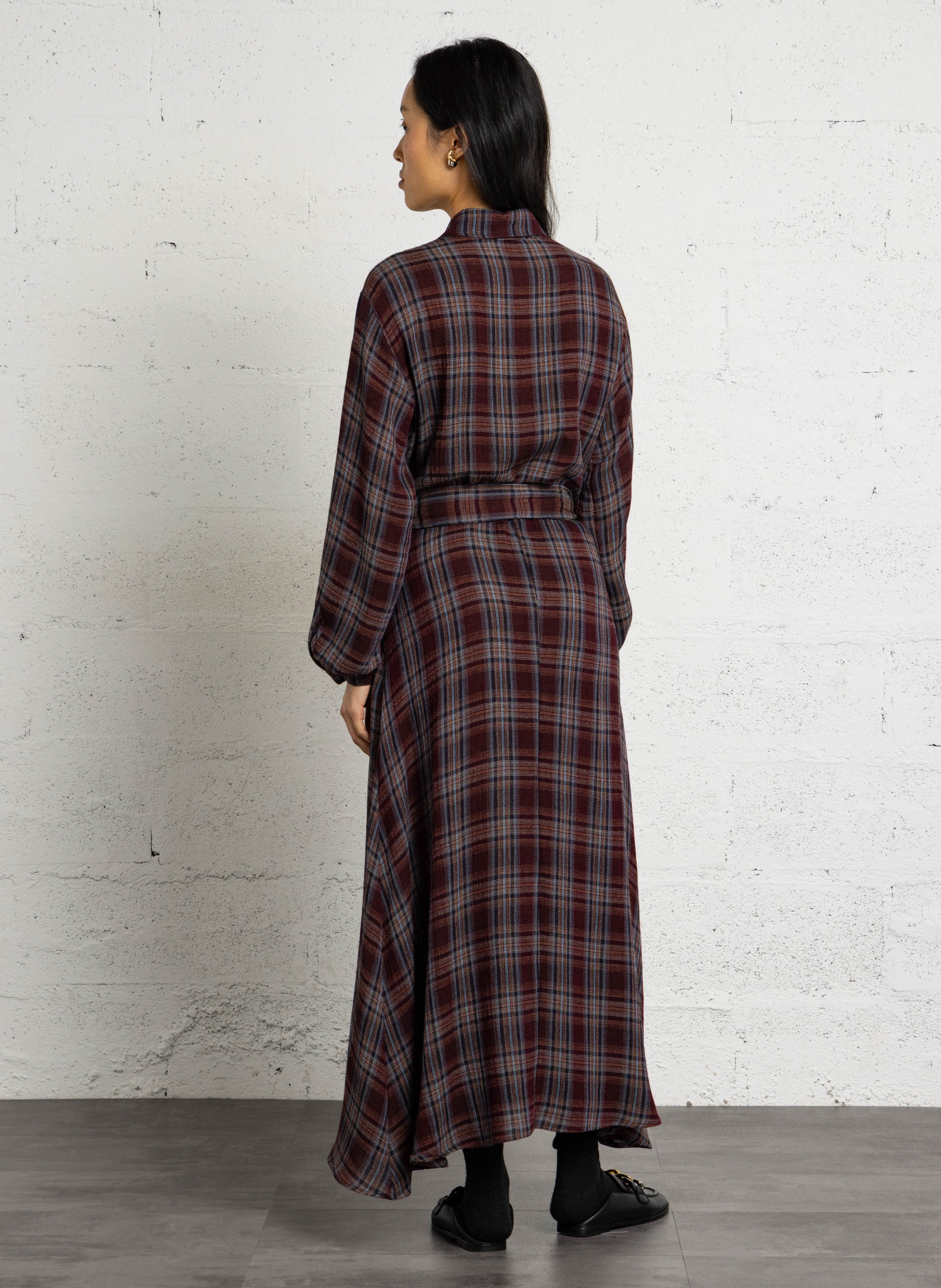 Robe longue droite à carreaux DIEGA Multicolore