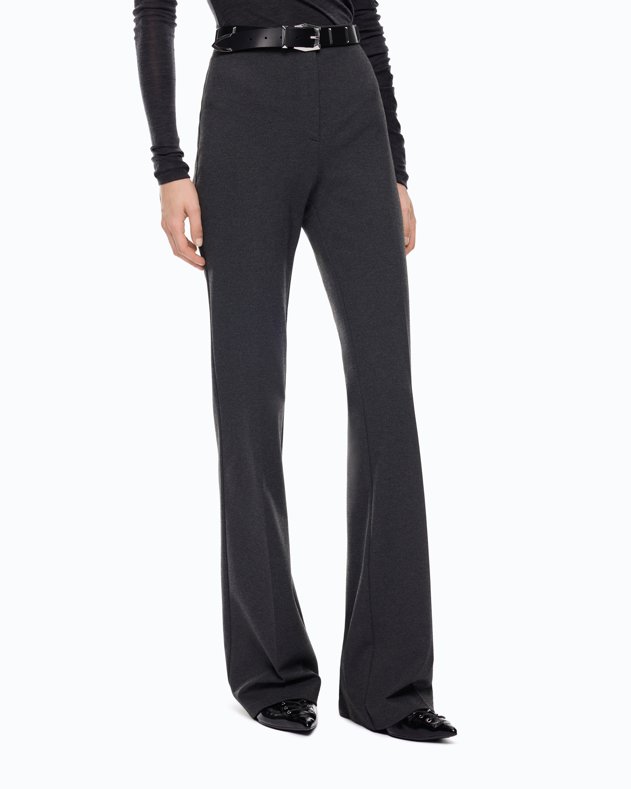 Flared trousers in punto stoffa knit PINKO Grey