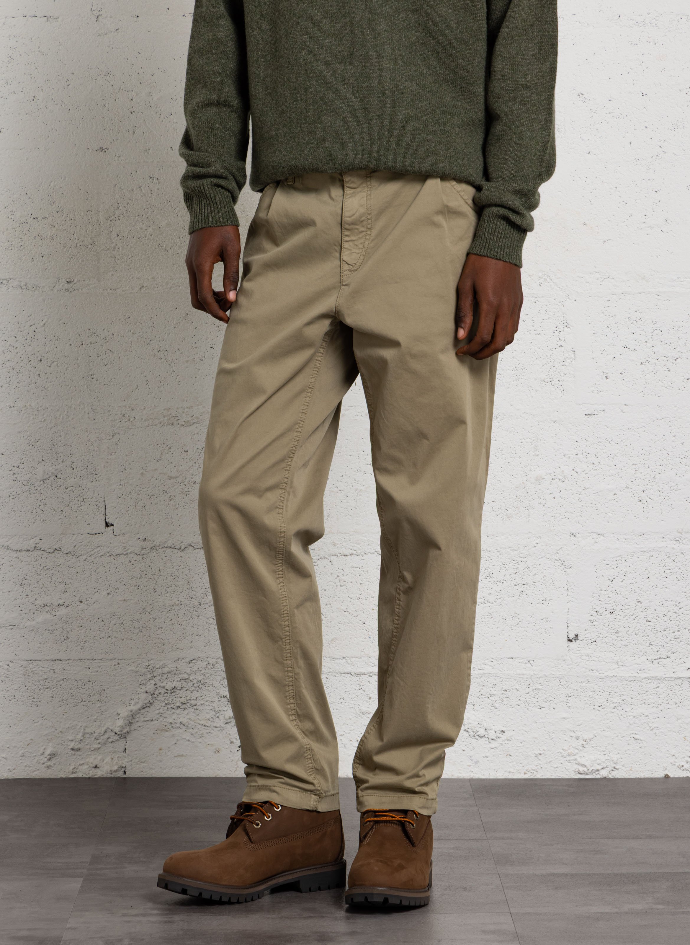 Pantalon chino en coton LE TEMPS DES CERISES Vert