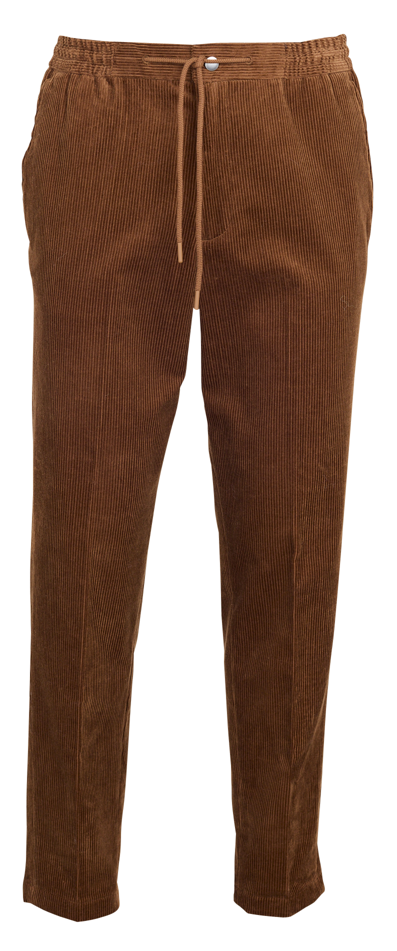 Pantalon droit velours de coton bio côtelé  SELECTED Marron