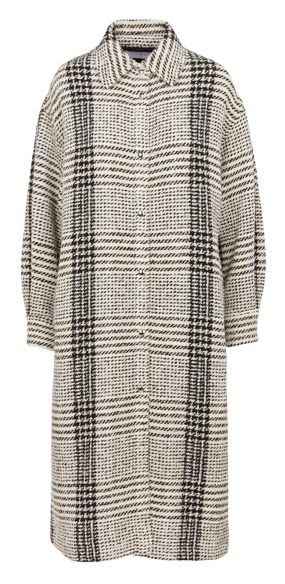 Checked coat with classic collar IRO Black