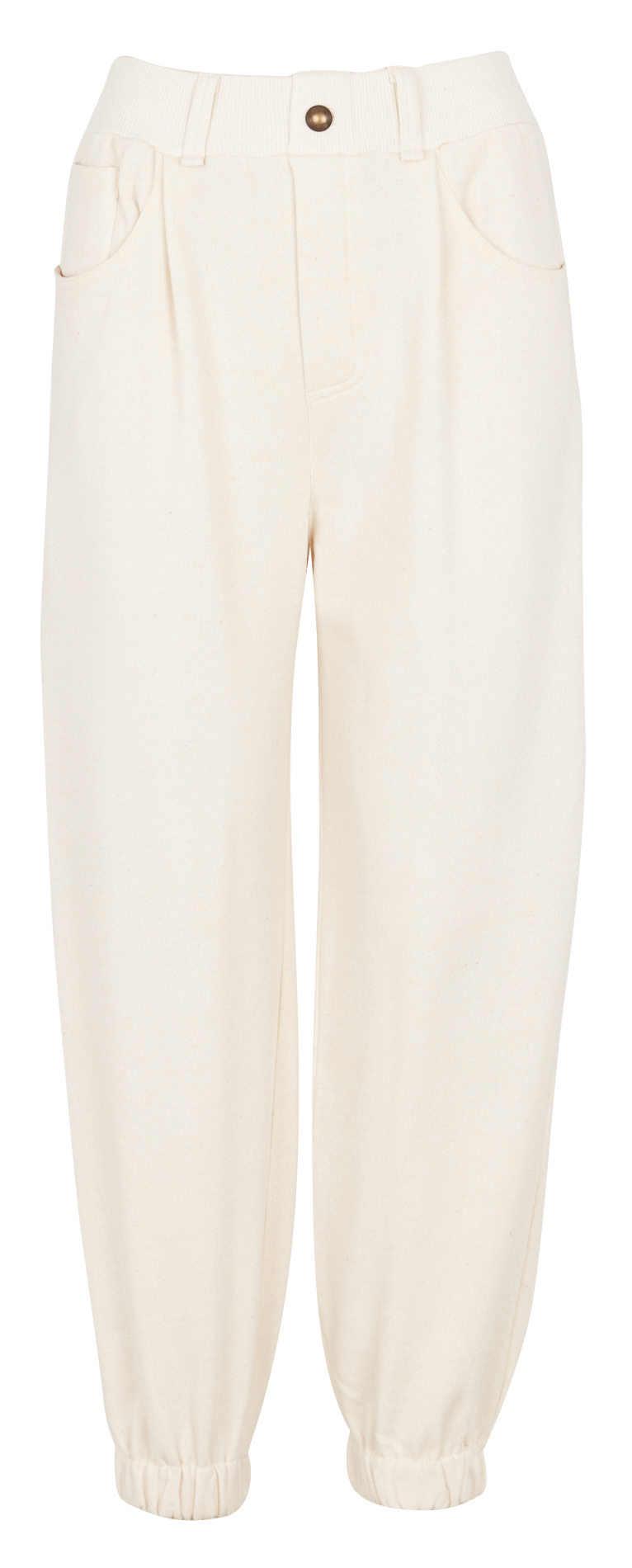High-waisted cotton-blend track suit THE LABEL EDITION White