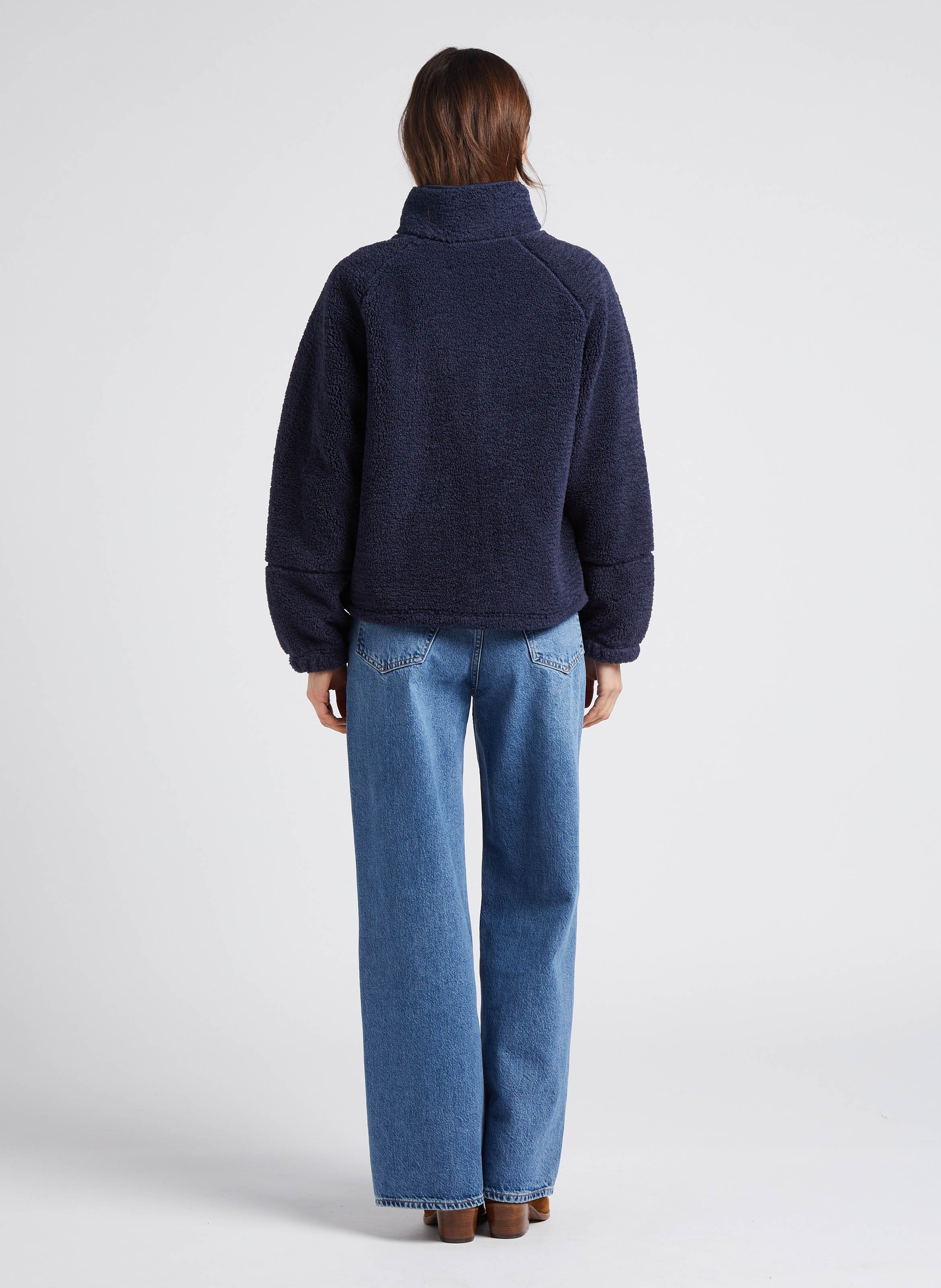 Jean ample droit taille haute en coton bio  SAMSOE SAMSOE Bleu