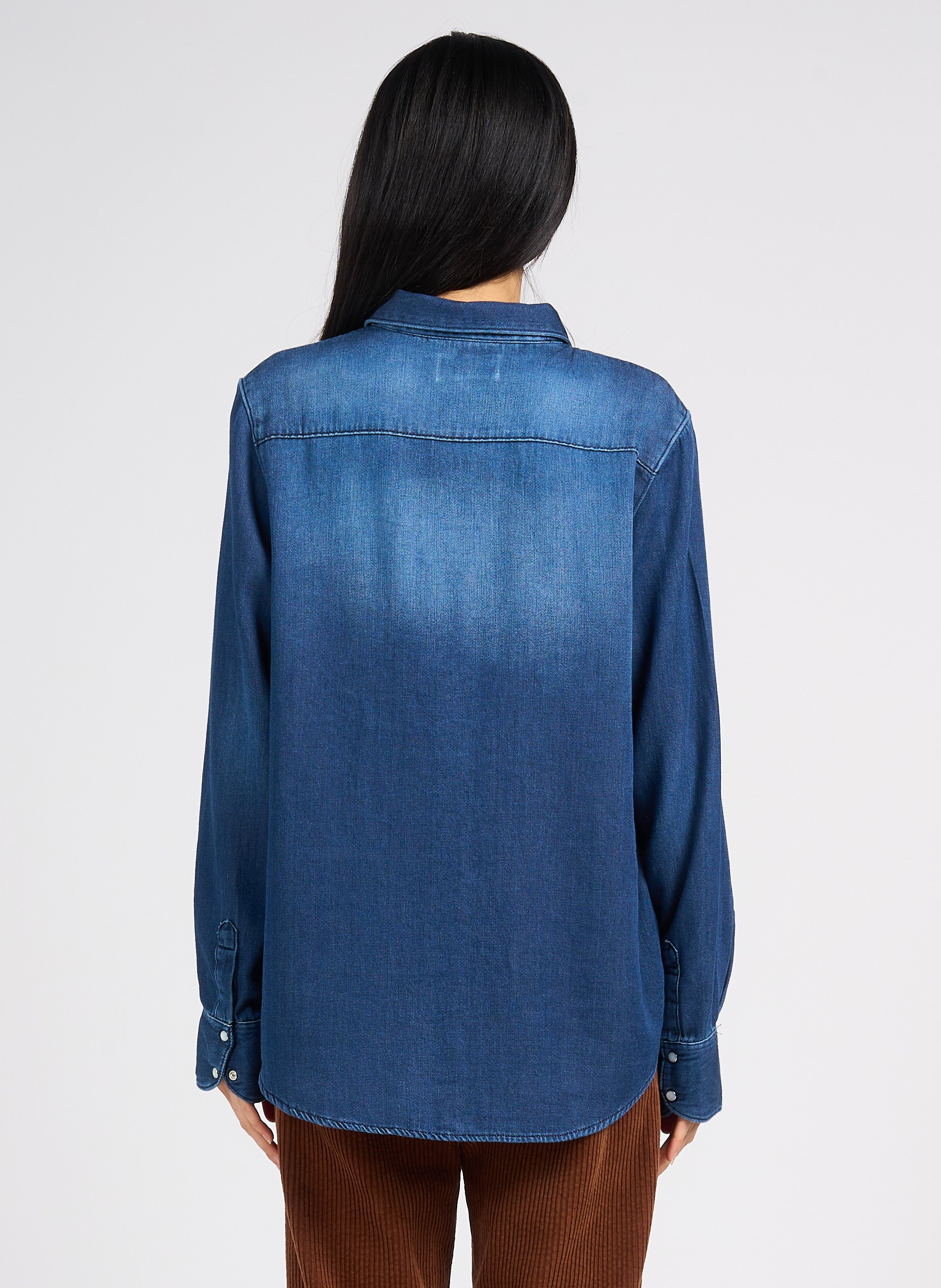 Cotton shirt with classic collar ACQUAVERDE Blue