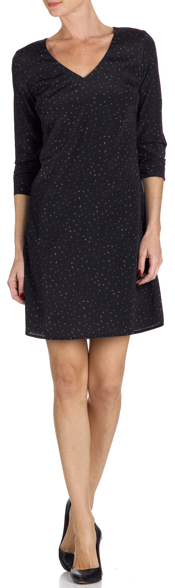 Robe imprimée soie ATTIC AND BARN Noir