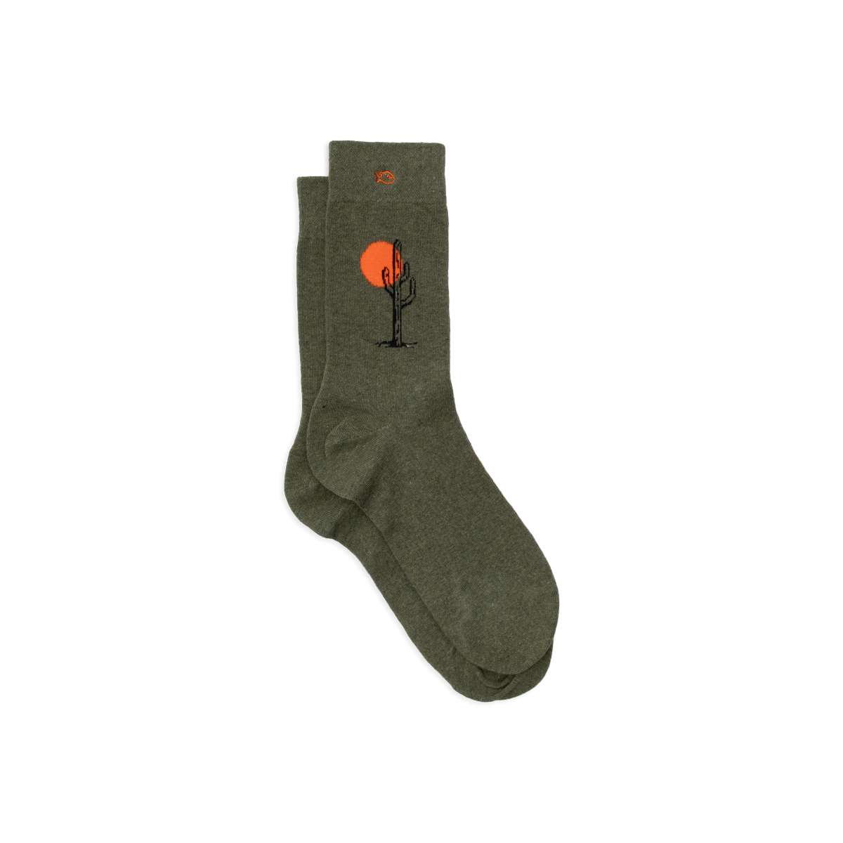 Combed cotton socks with patterns BILLYBELT Green