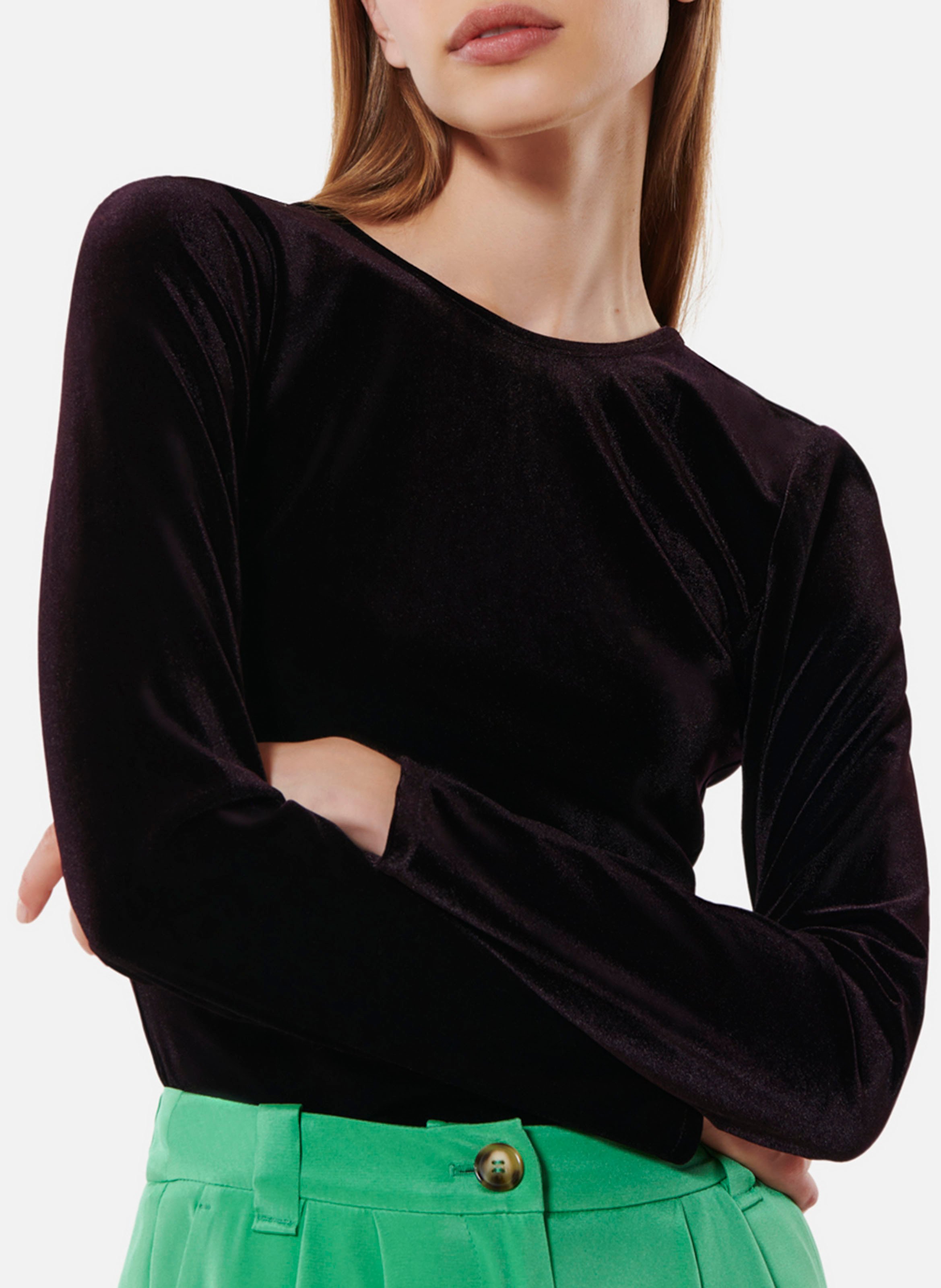 Long-sleeved velvet bodysuit KARMA KOMA Purple