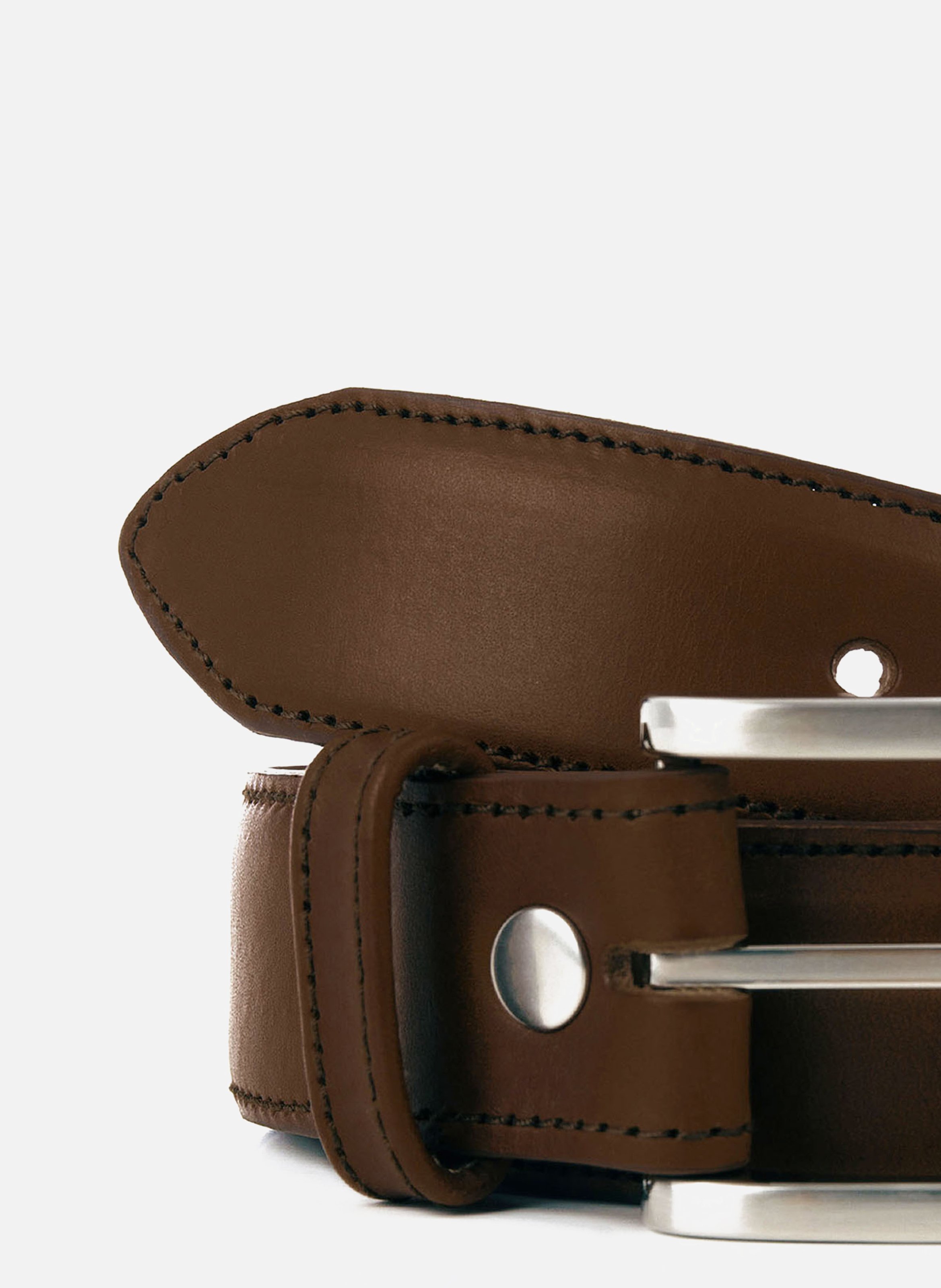 Classic smooth leather belt JULES & JENN Brown
