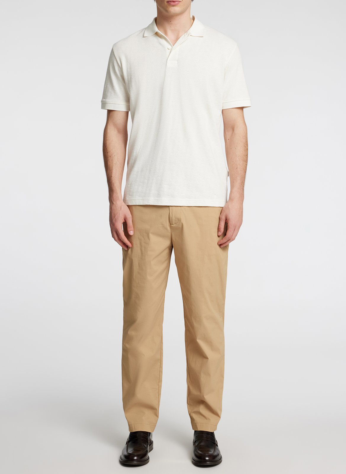 Polo regular-fit en coton bio SELECTED Beige