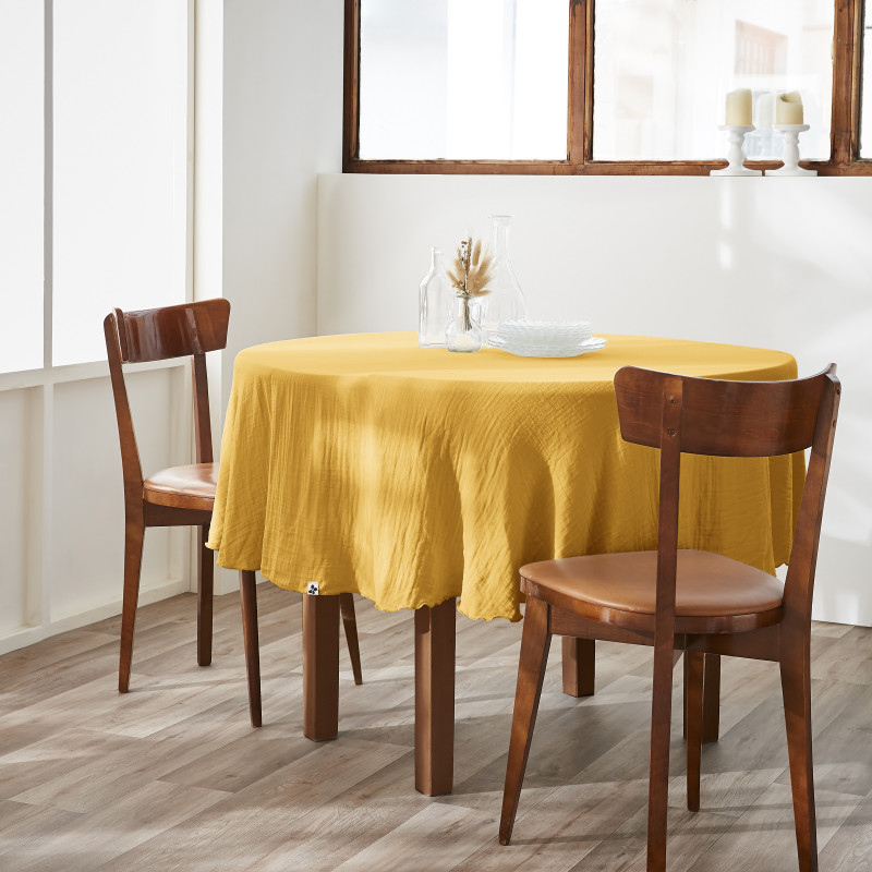 Cotton gauze tablecloth  Safran