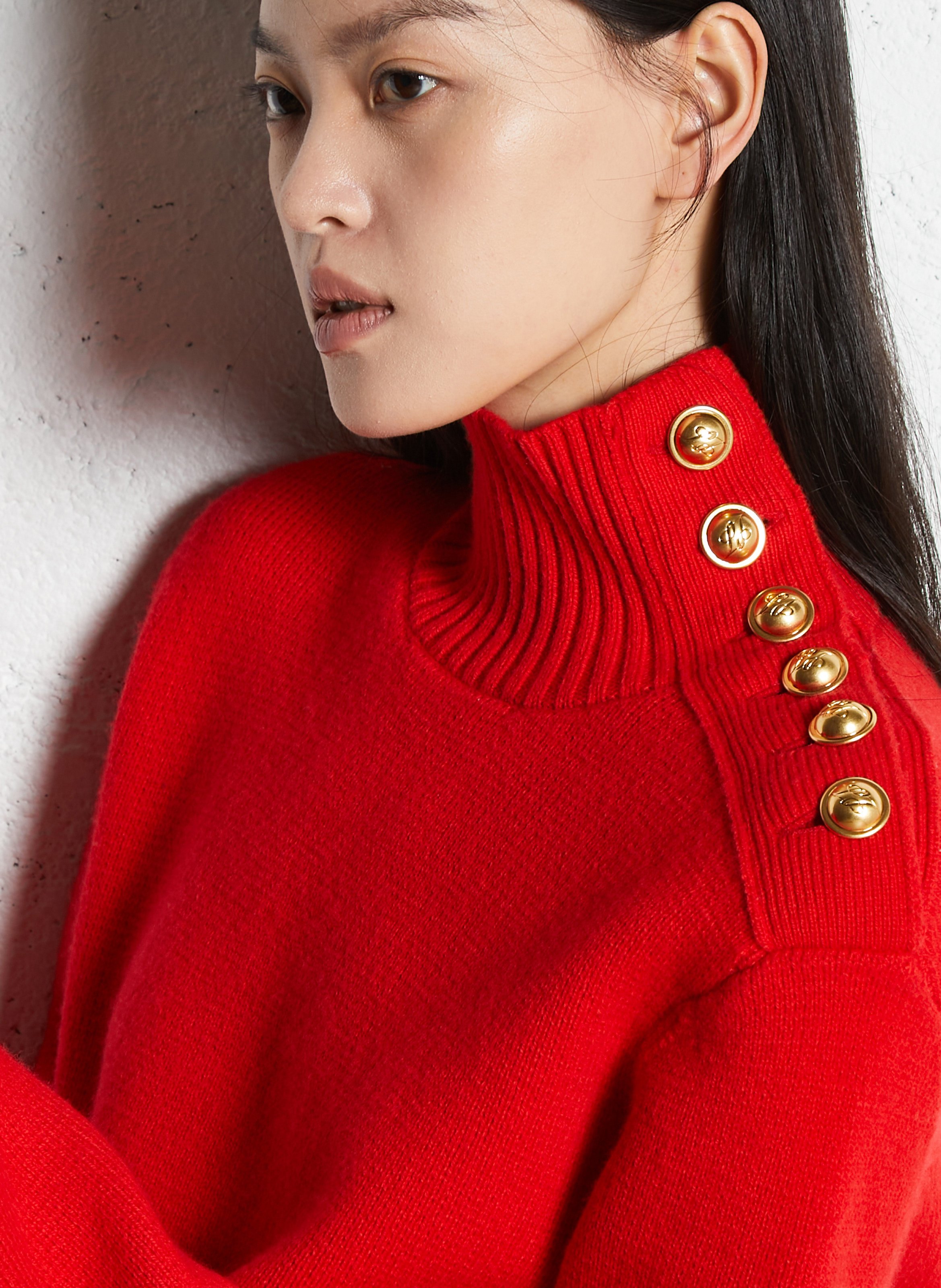 Gerade geschnittener Wollpullover LAURENCE BRAS Rot