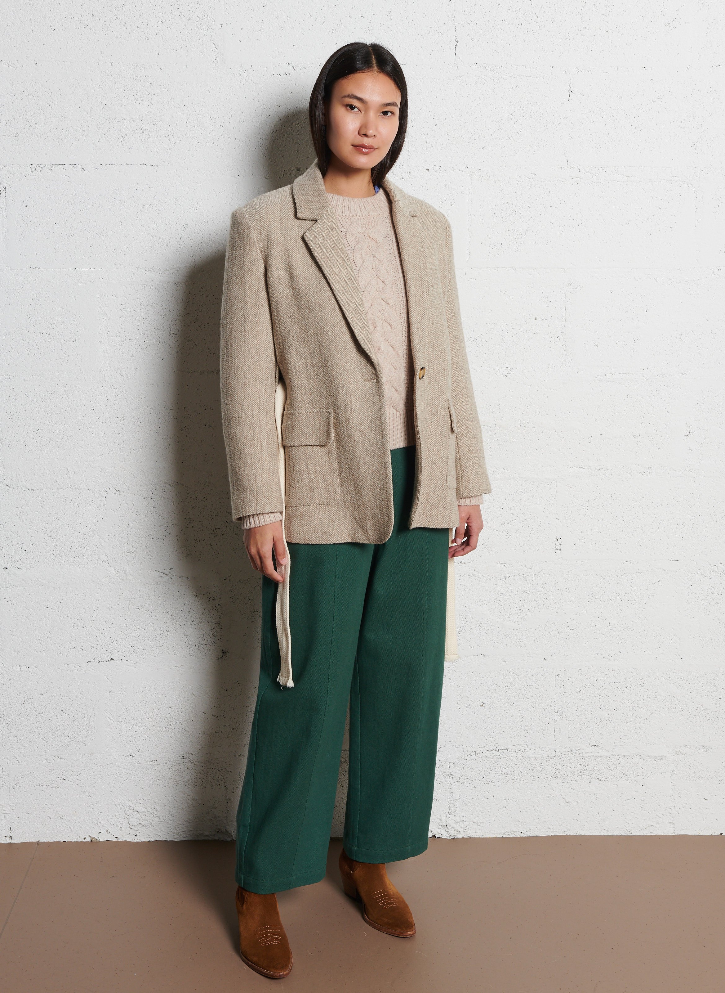 Veste tailleur en laine mélangée LOUISE MISHA Beige