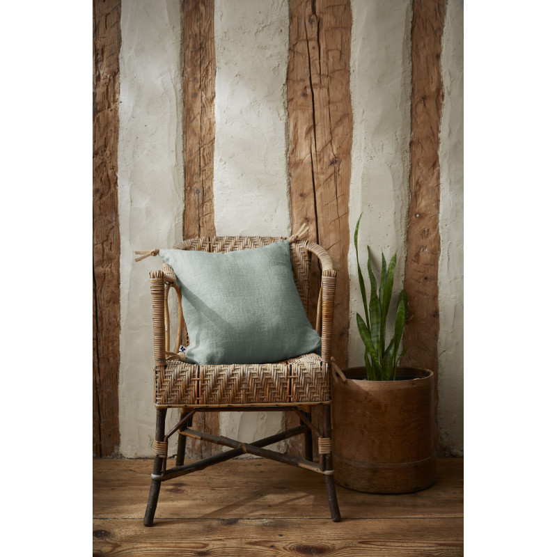 Coussin déco déhoussable 100% coton L'EFFET PAPILLON Vert