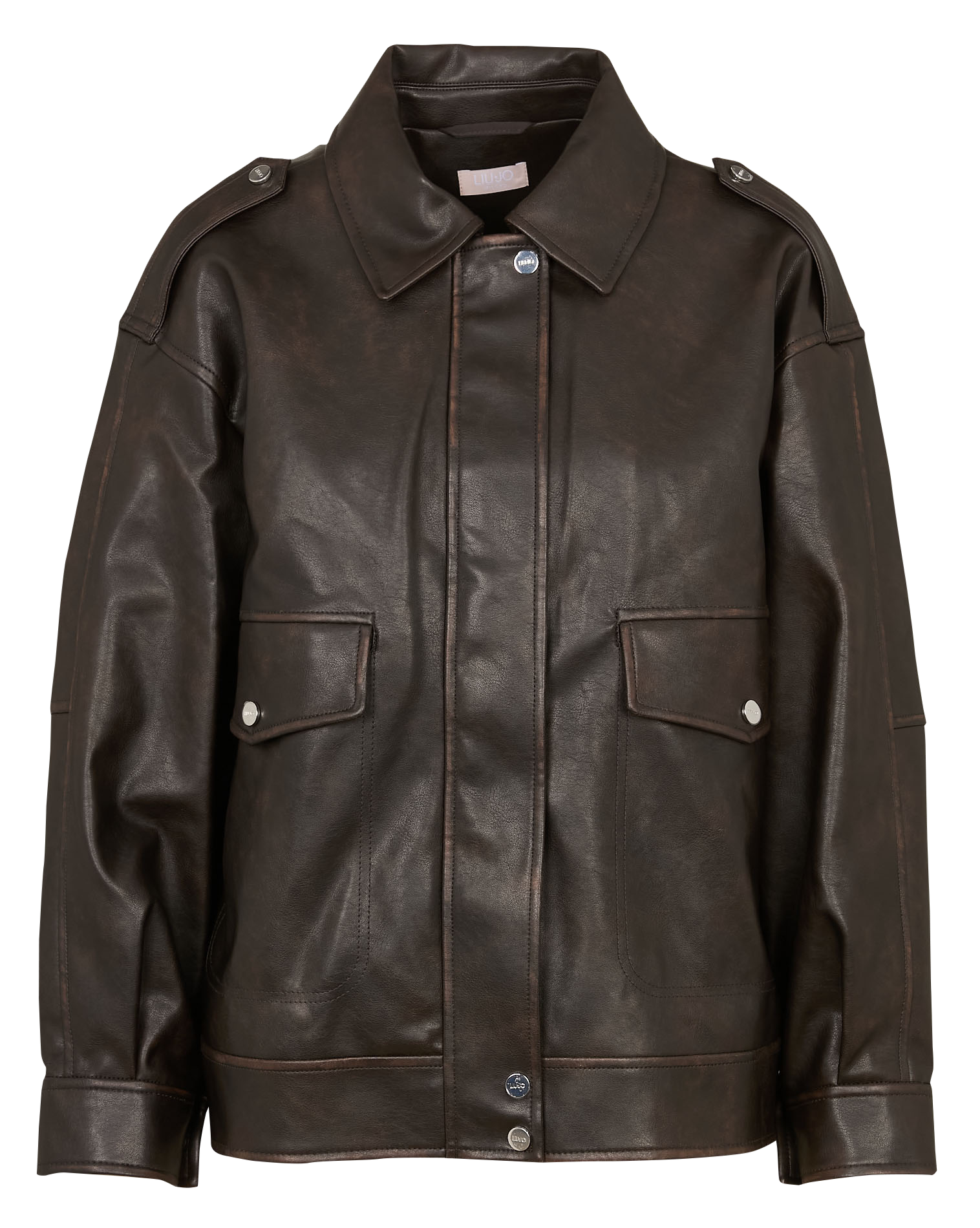 Oversized jacket with tailored collar LIU JO Brown