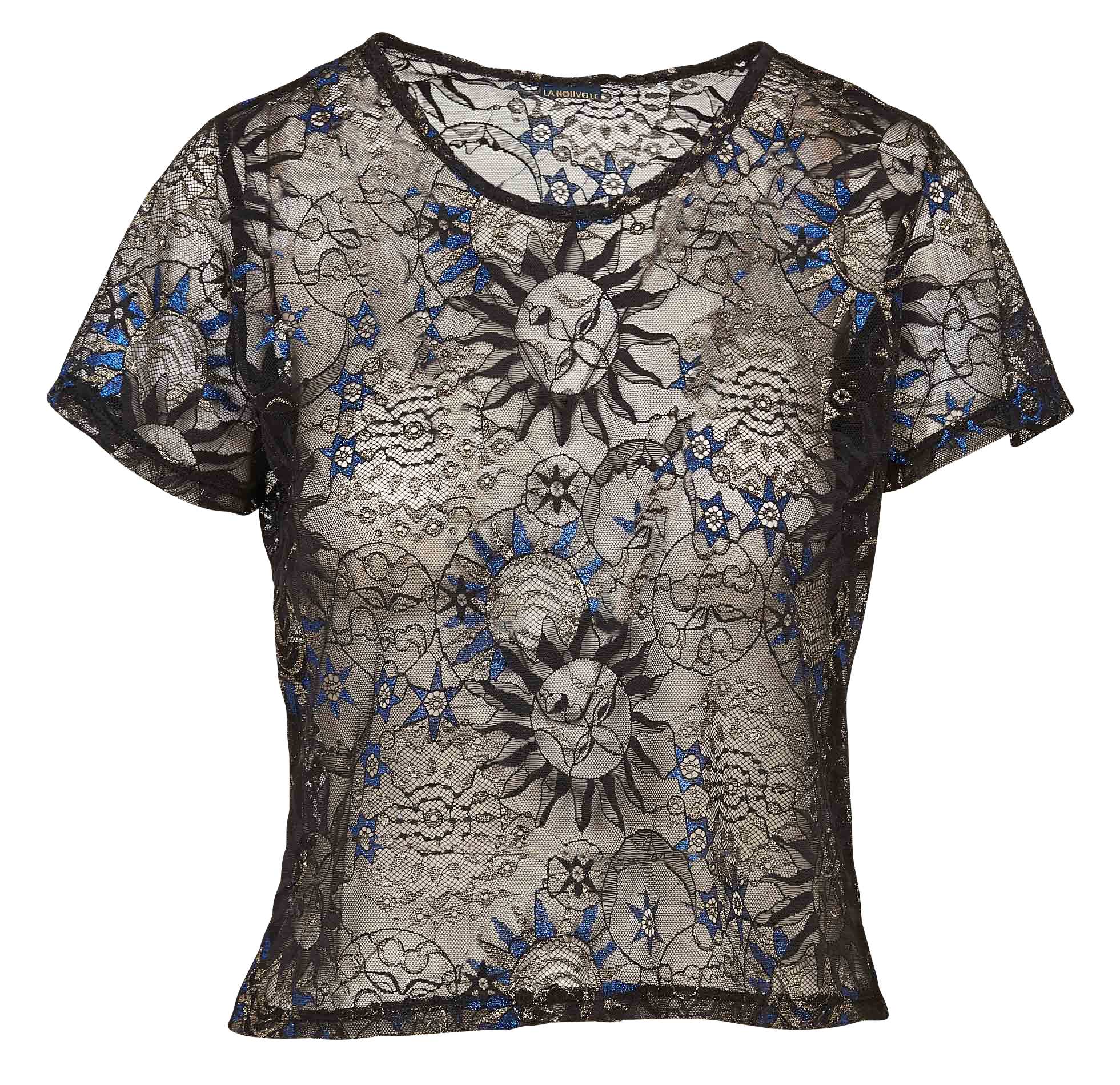 Lace short-sleeve top LA NOUVELLE Black