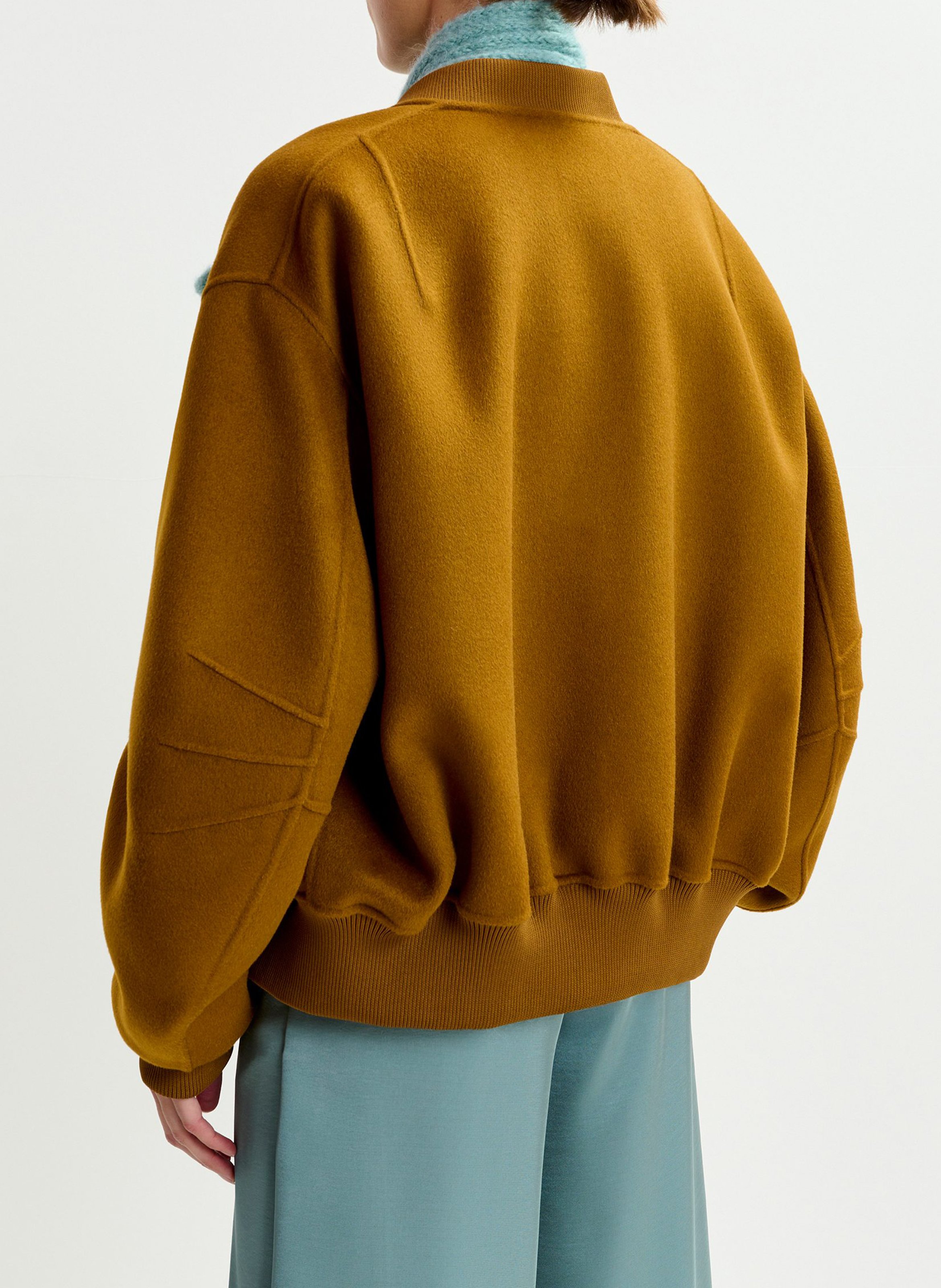 Blouson col teddy en laine ESSENTIEL ANTWERP Marron