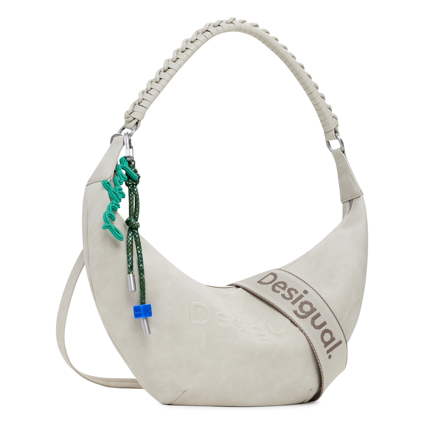 Mittlere einfarbige Tasche mit 3D-Logo DESIGUAL Braun
