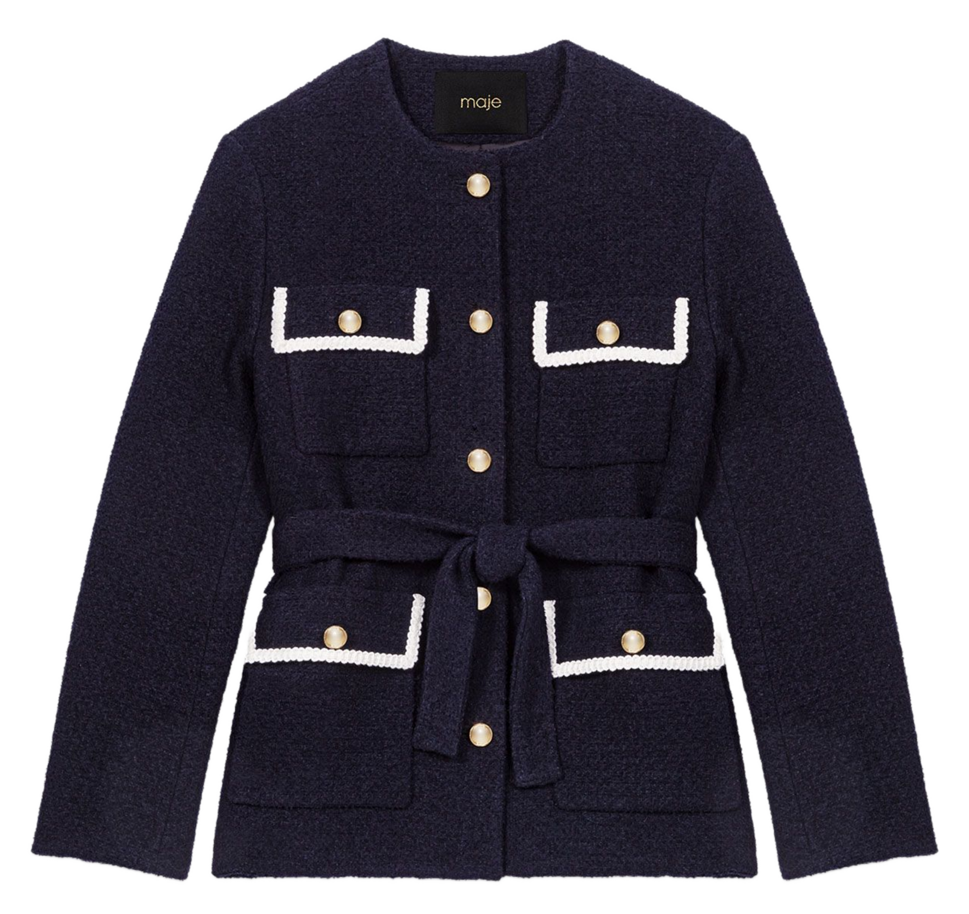 Veste col rond  MAJE Bleu