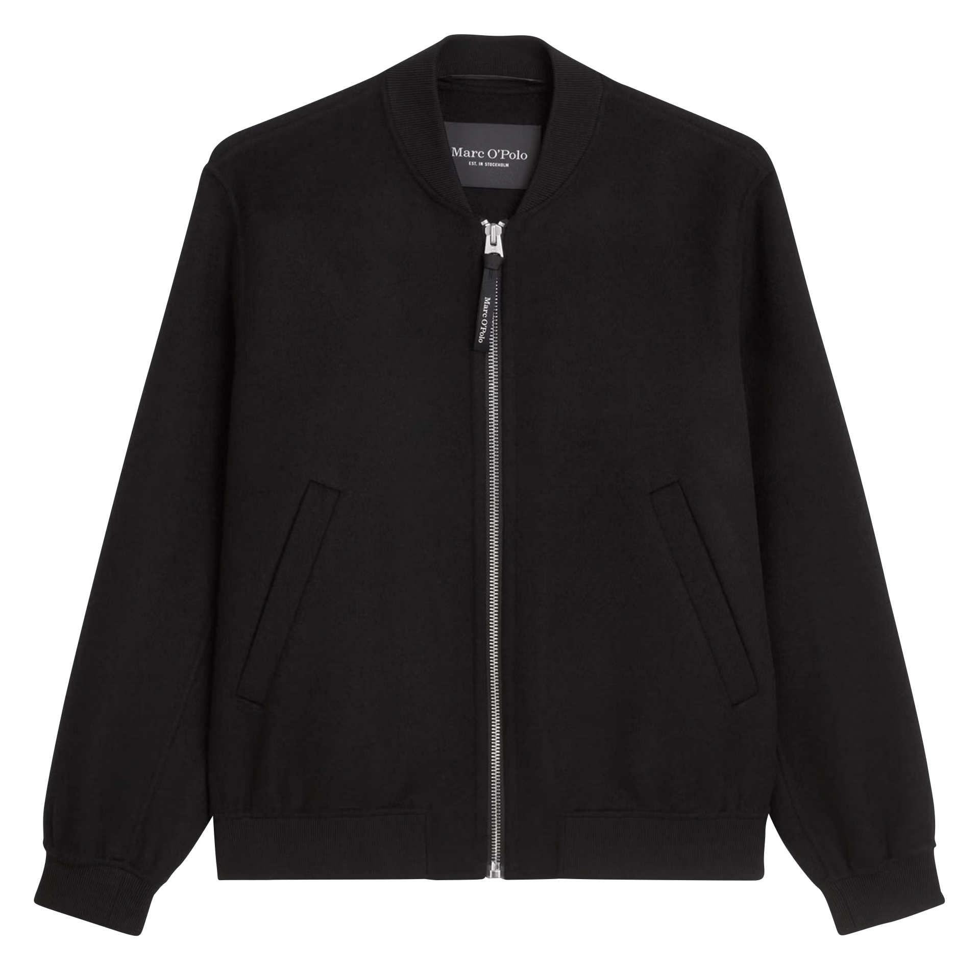 Veste droite zippée unie en laine mélangée MARC O'POLO Noir