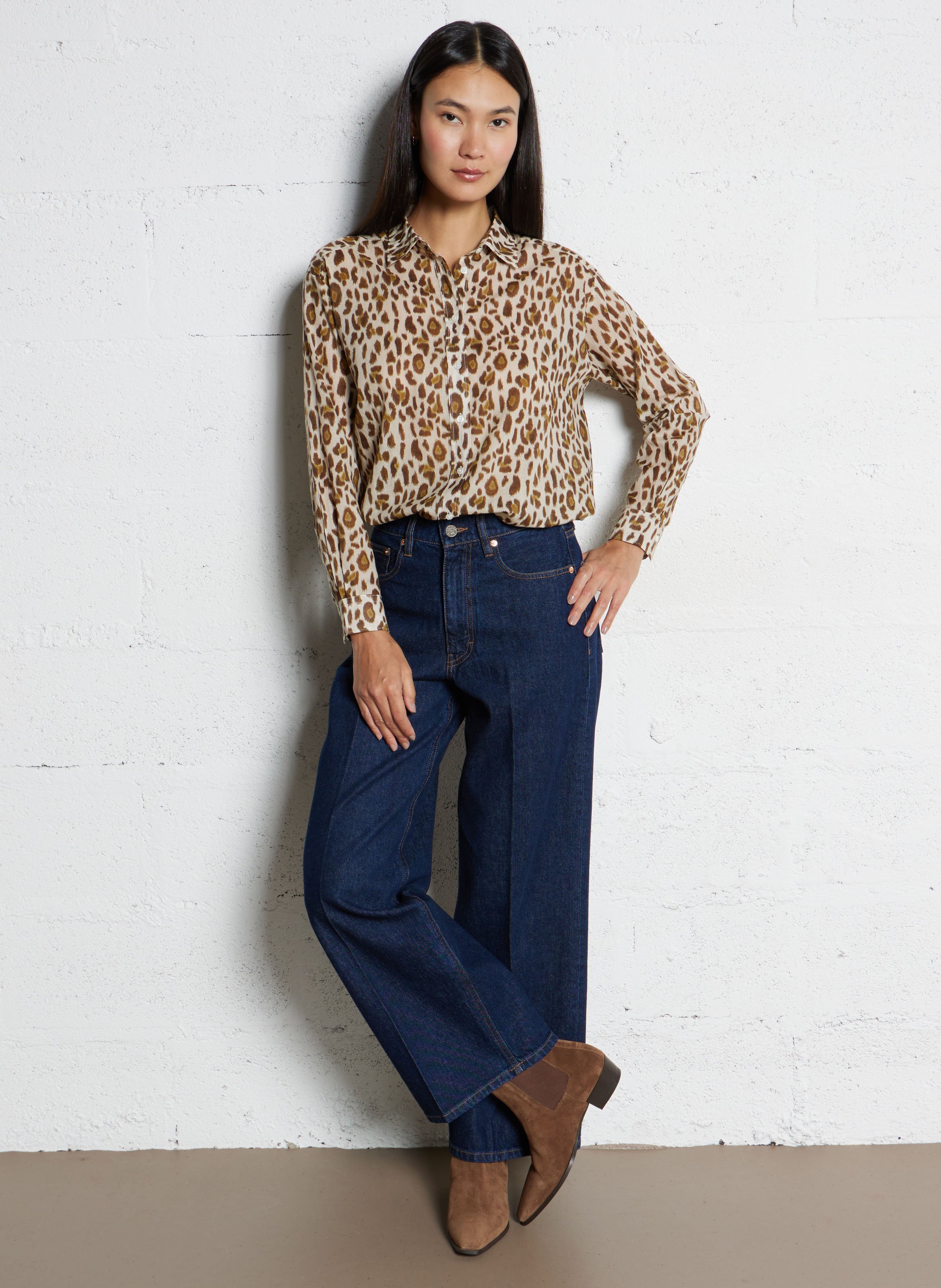 Blouse col classique en coton HARTFORD Multicolore