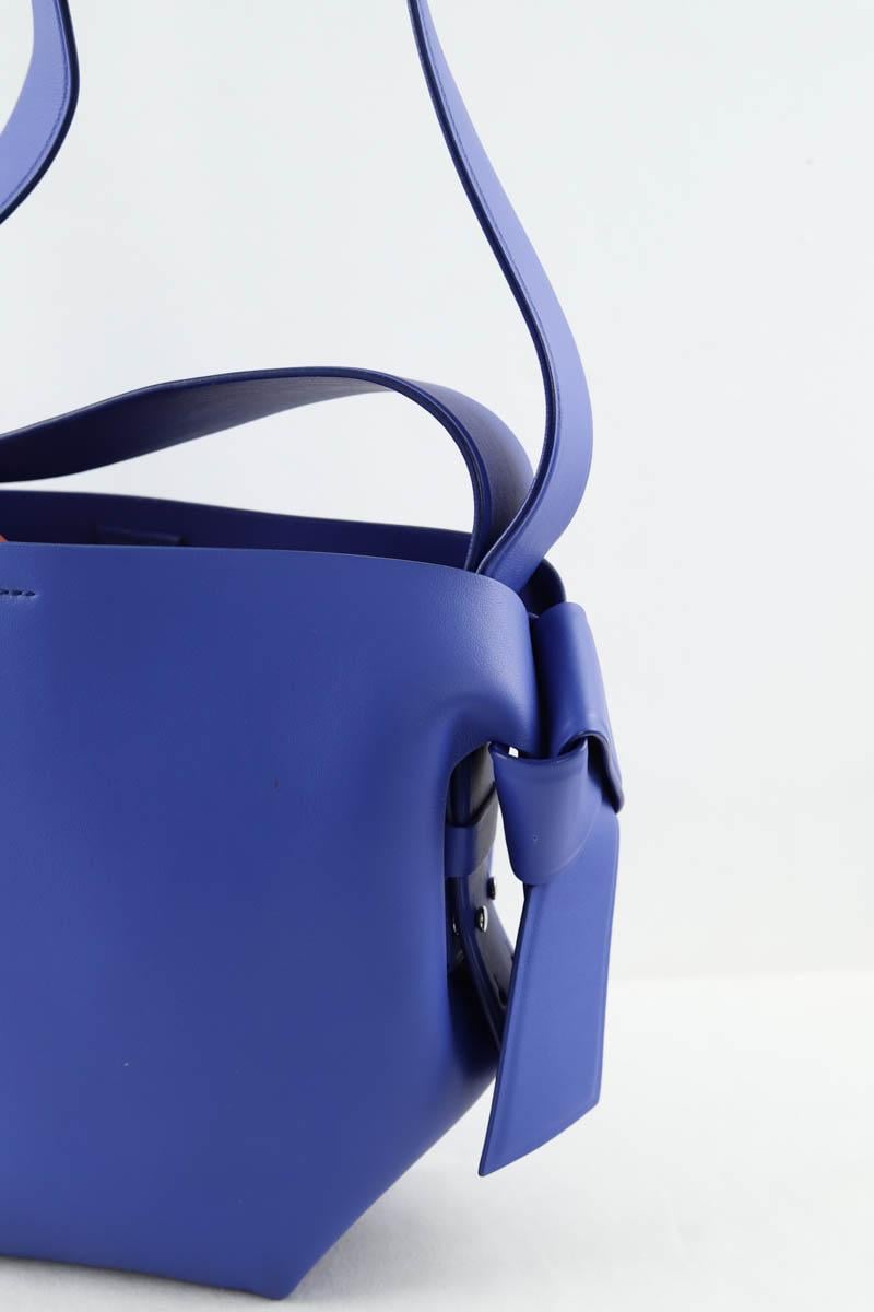 Leather messenger bag ACNE STUDIOS - Seconde Main Blue