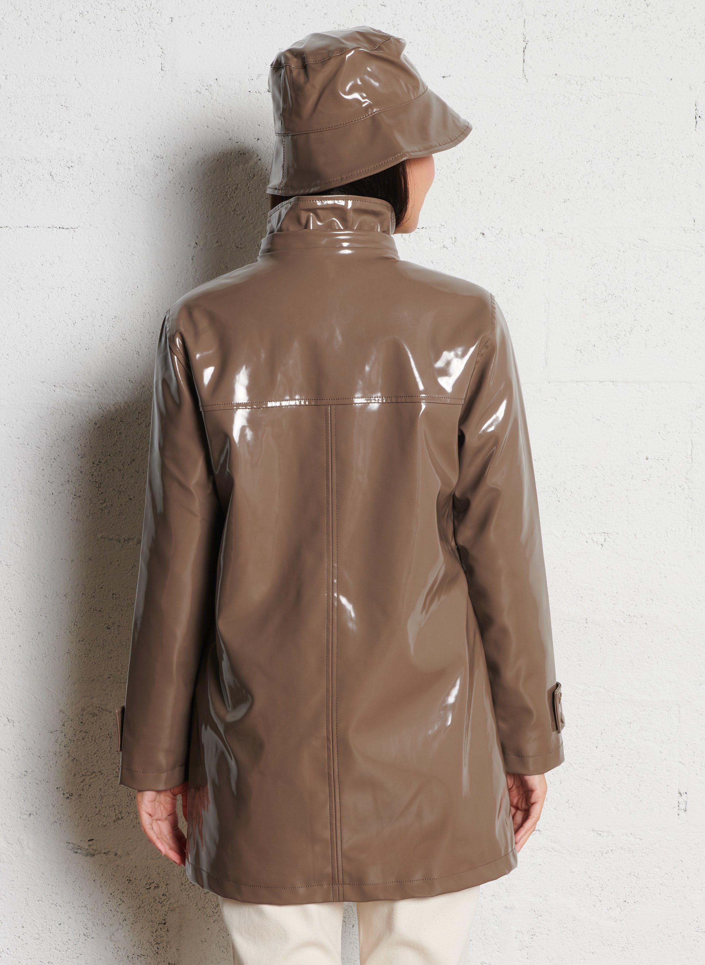 Imperméable à capuche vernis ARMOR LUX Gris