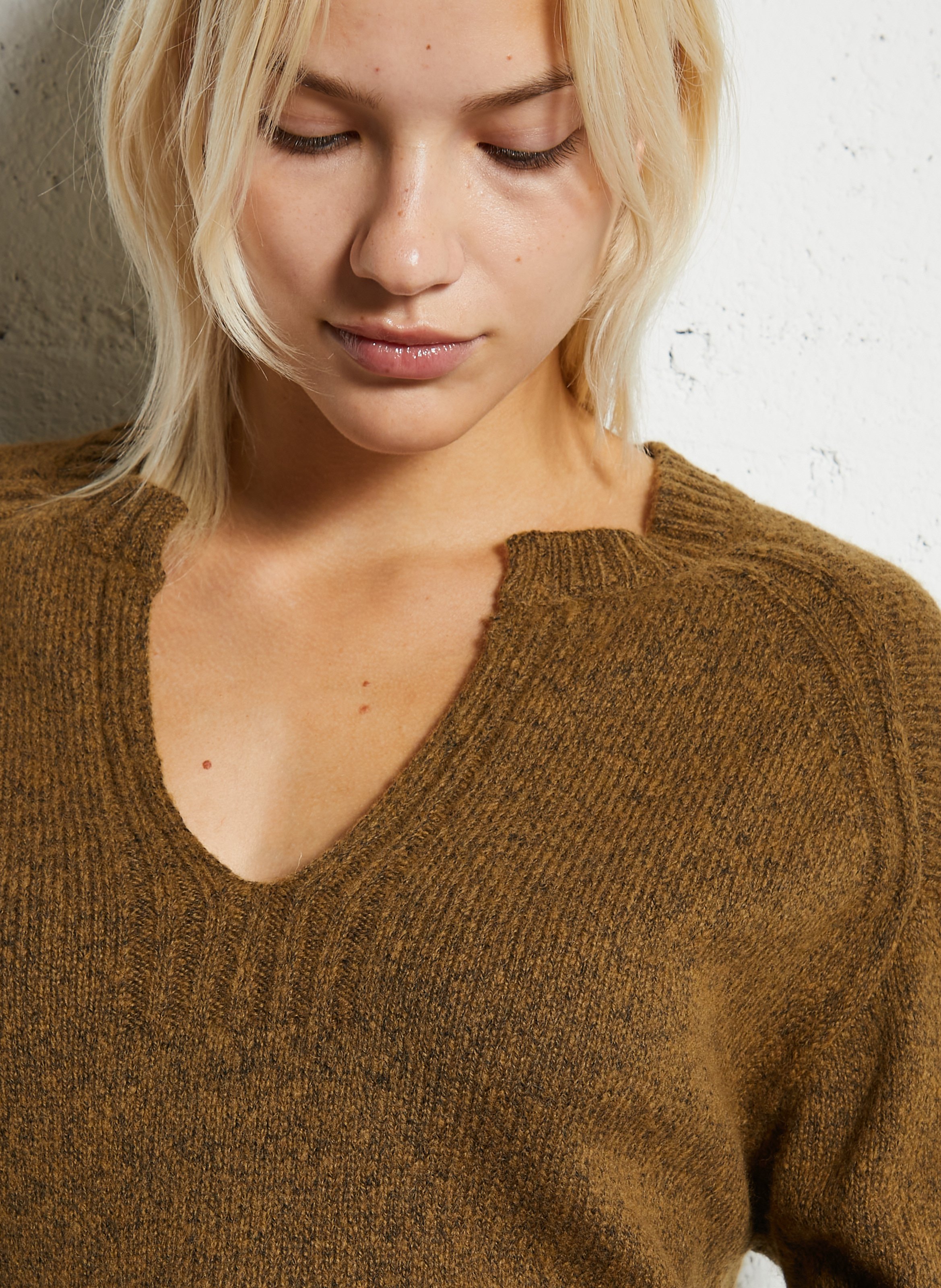 Henley-Pullover aus Baumwollmix SUD EXPRESS Grun