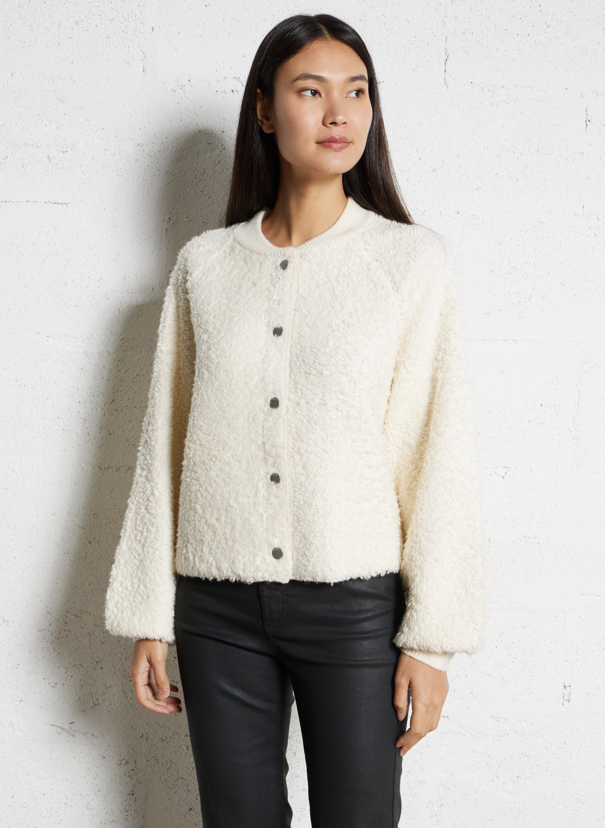 Veste oversize col rond IKKS Blanc