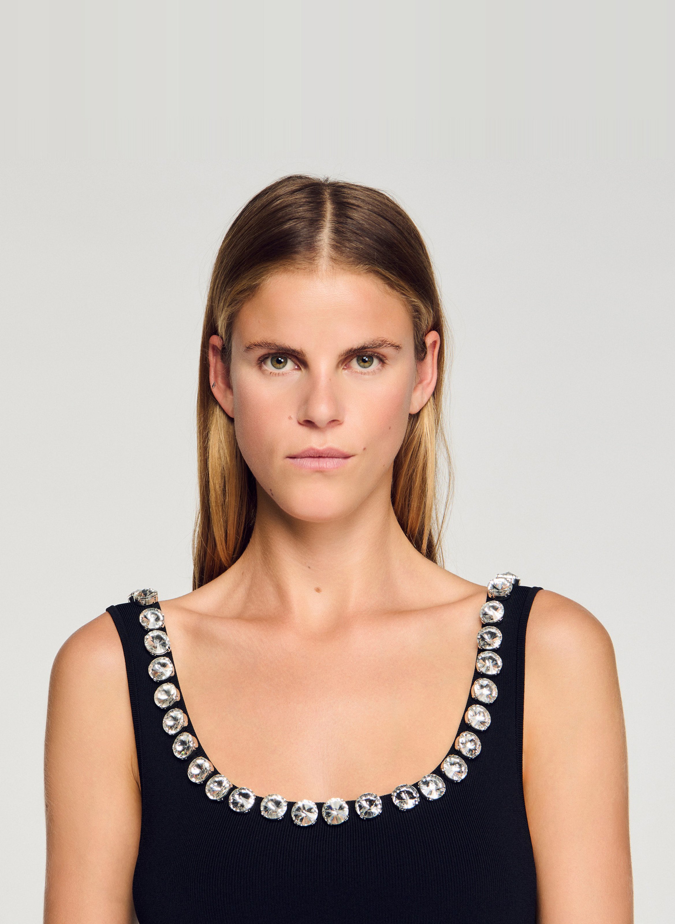 Robe courte col rond SANDRO Noir