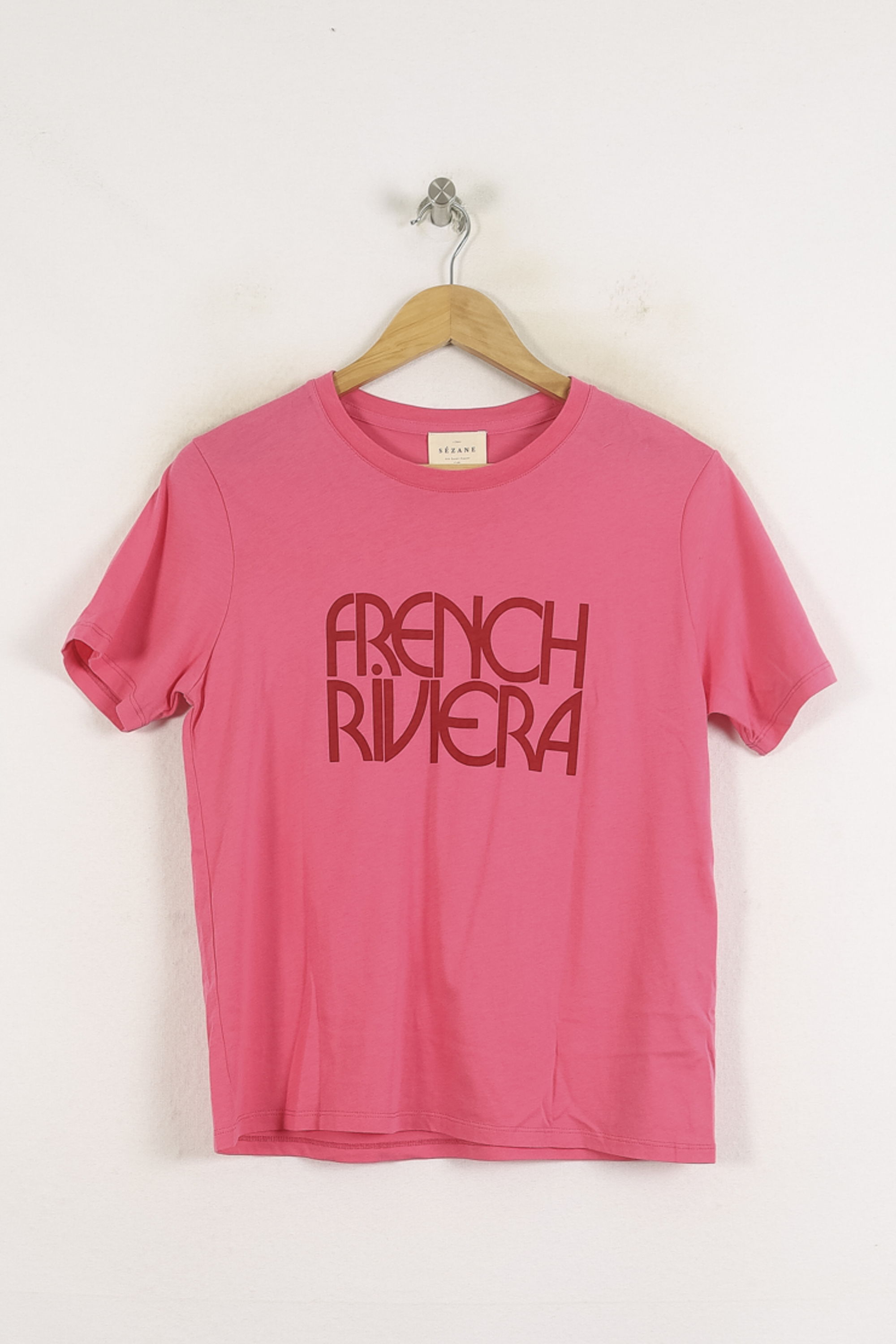 Tommy Badge T-shirt SEZANE - Seconde main Pink