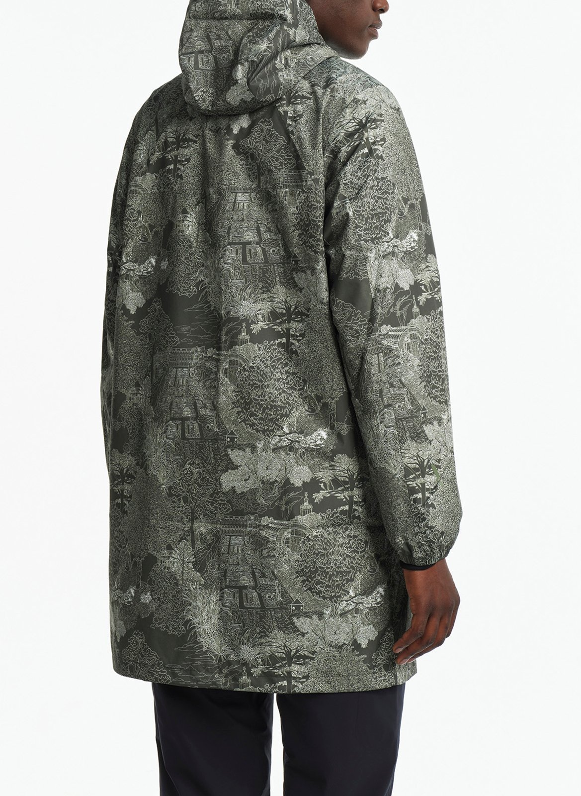 Imperméable droit col rond imprimé  AIGLE Vert