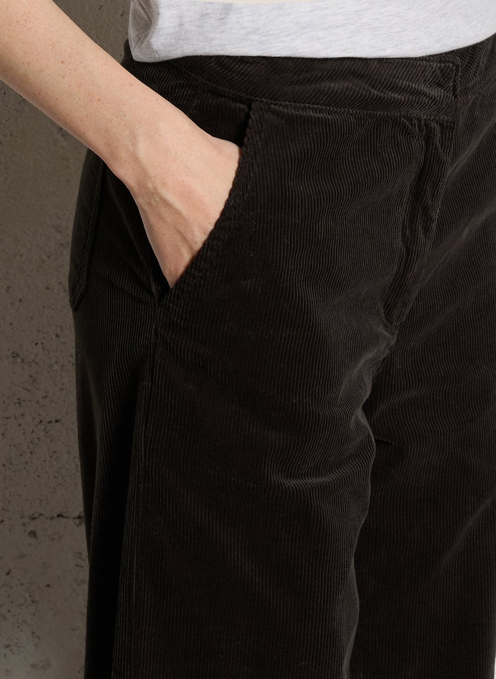 Corduroy cropped pants MAISON 123 Khaki