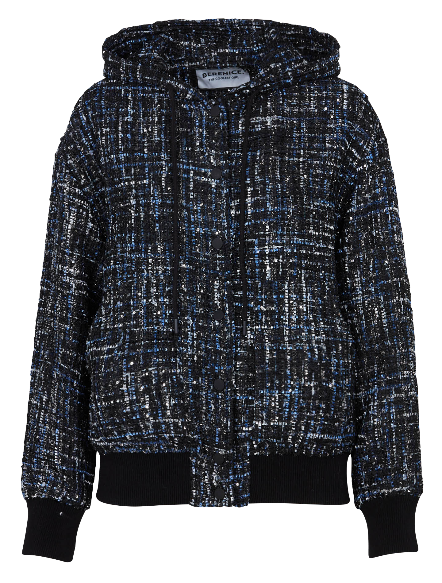 Round-neck tweed jacket BERENICE Blue