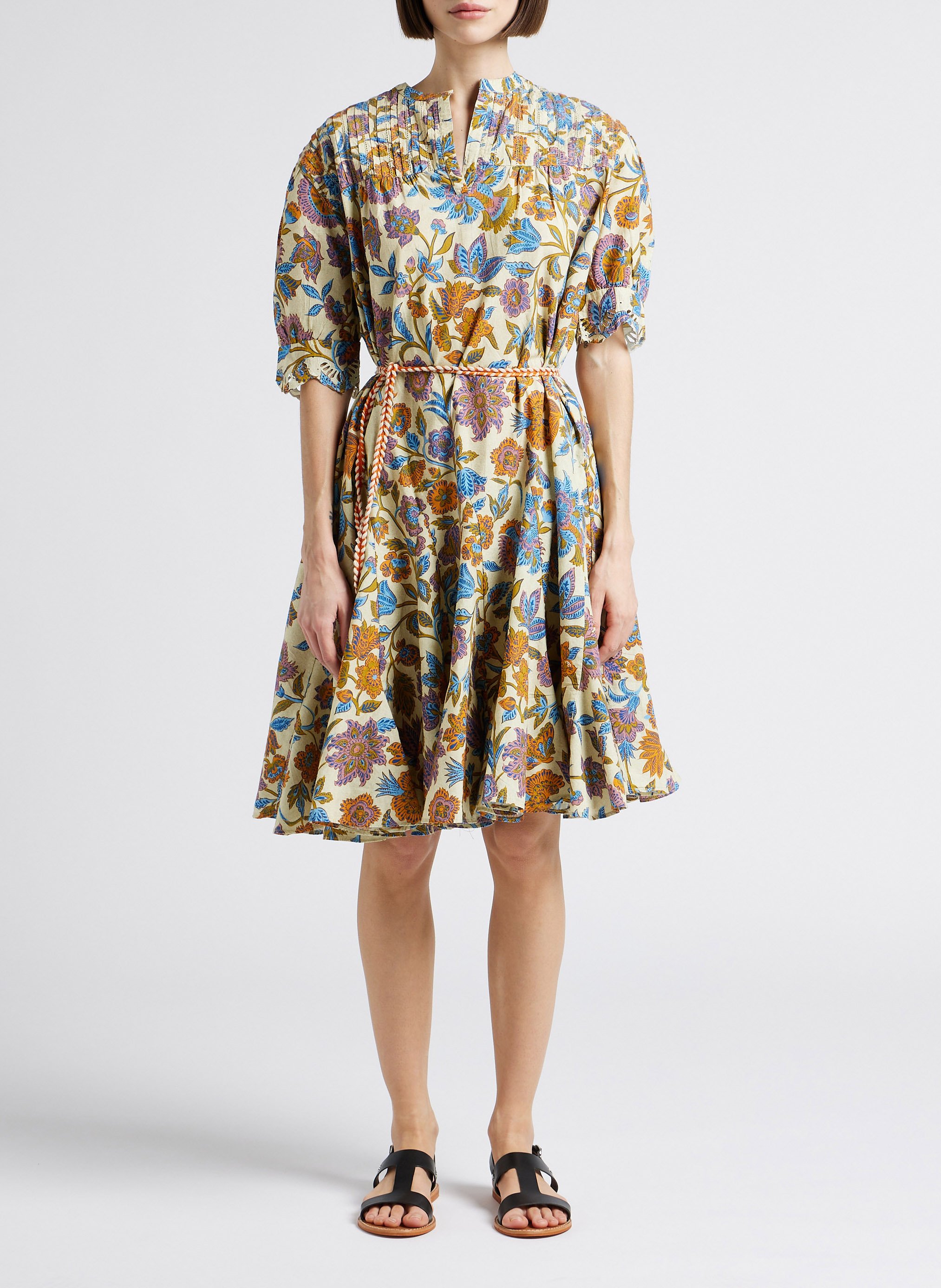 Lange jurk met bloemenprint LA PETITE FRANCAISE Groen