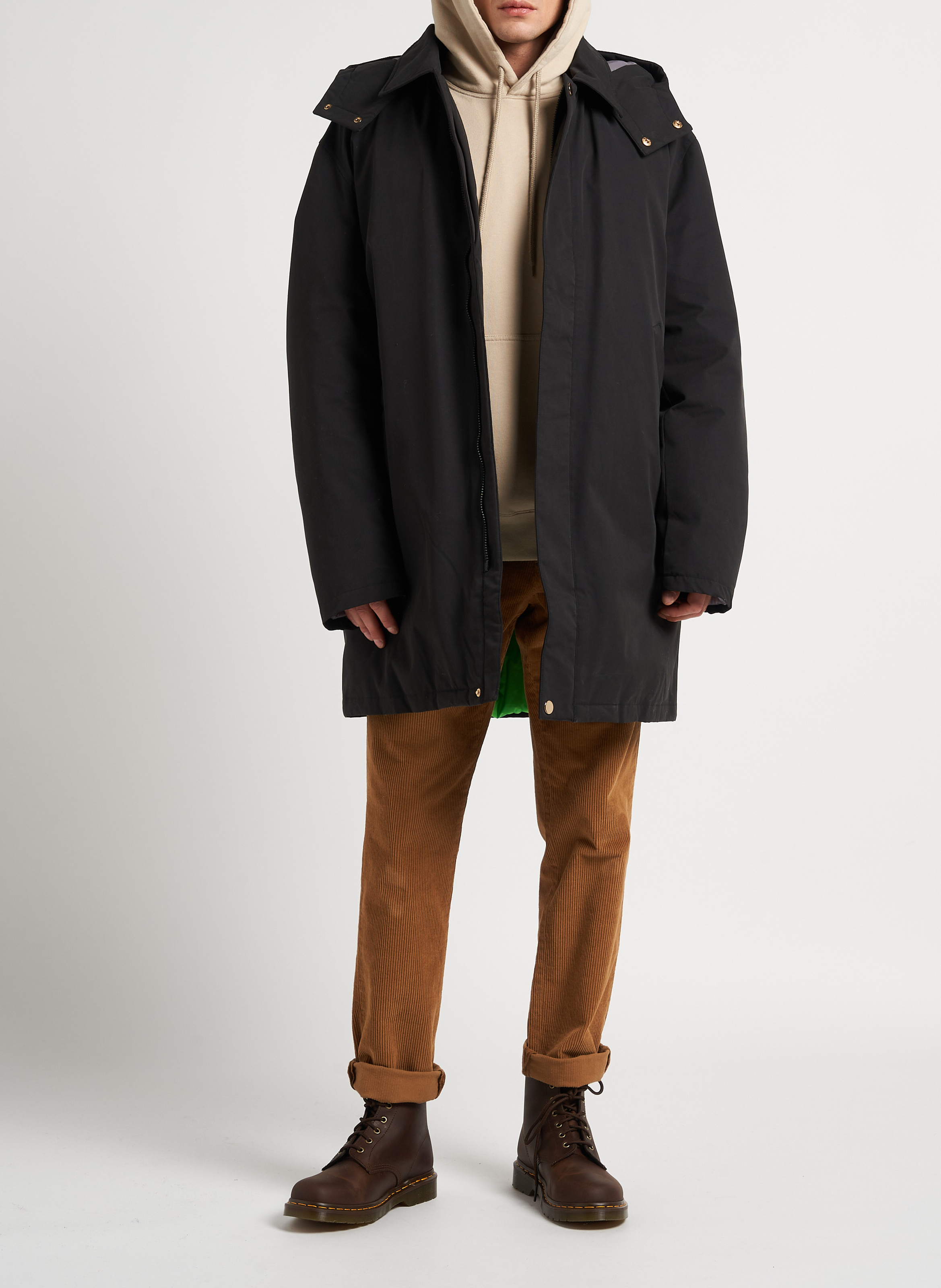 Jasje met klassieke kraag en capuchon | katoenblend EDWIN Zwart